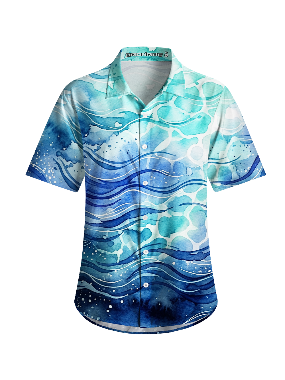 Orionride Ocean Ripples Zipper Pockets Ultra Lightweight Short Sleeves Women's Gravel Shirt