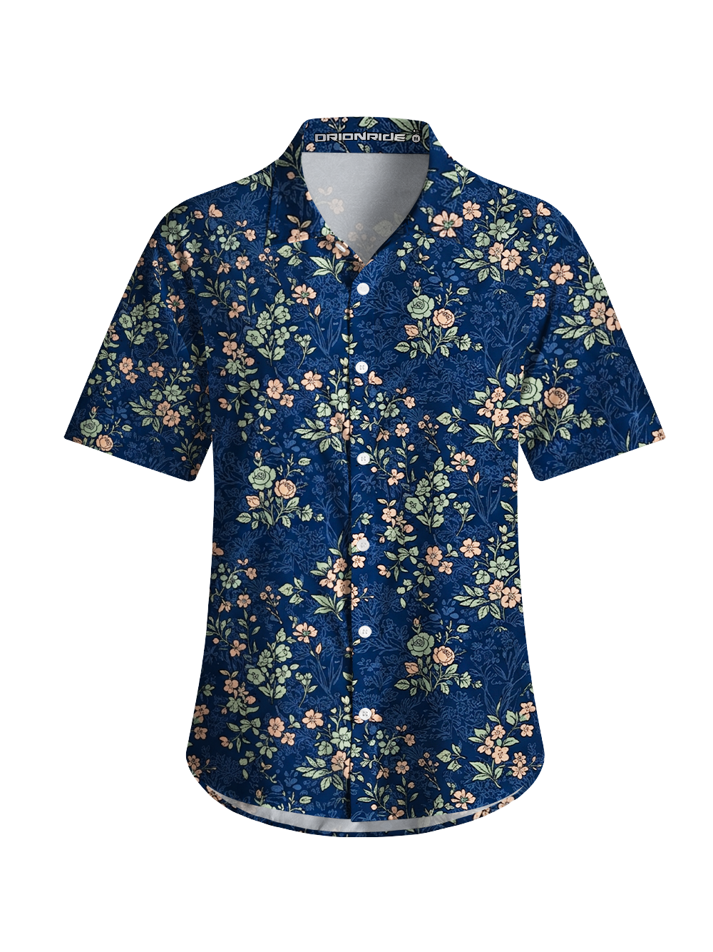 Orionride Midnight Floral Garden Zipper Pockets Ultra Lightweight Short Sleeves Women's Gravel Shirt