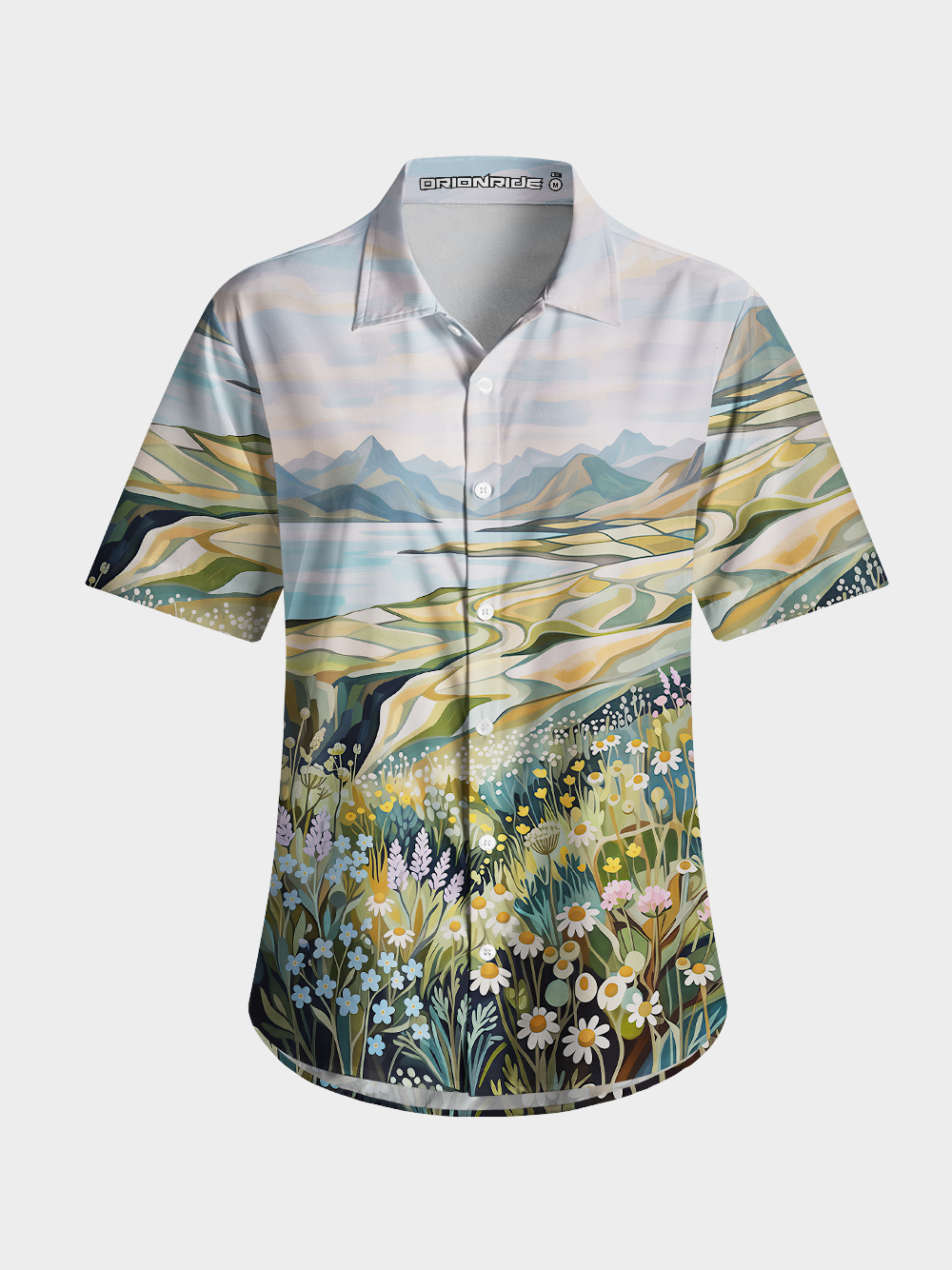 Orionride Soft Lake Bloom Zipper Pockets Ultra Lightweight Short Sleeves Women's Gravel Shirt