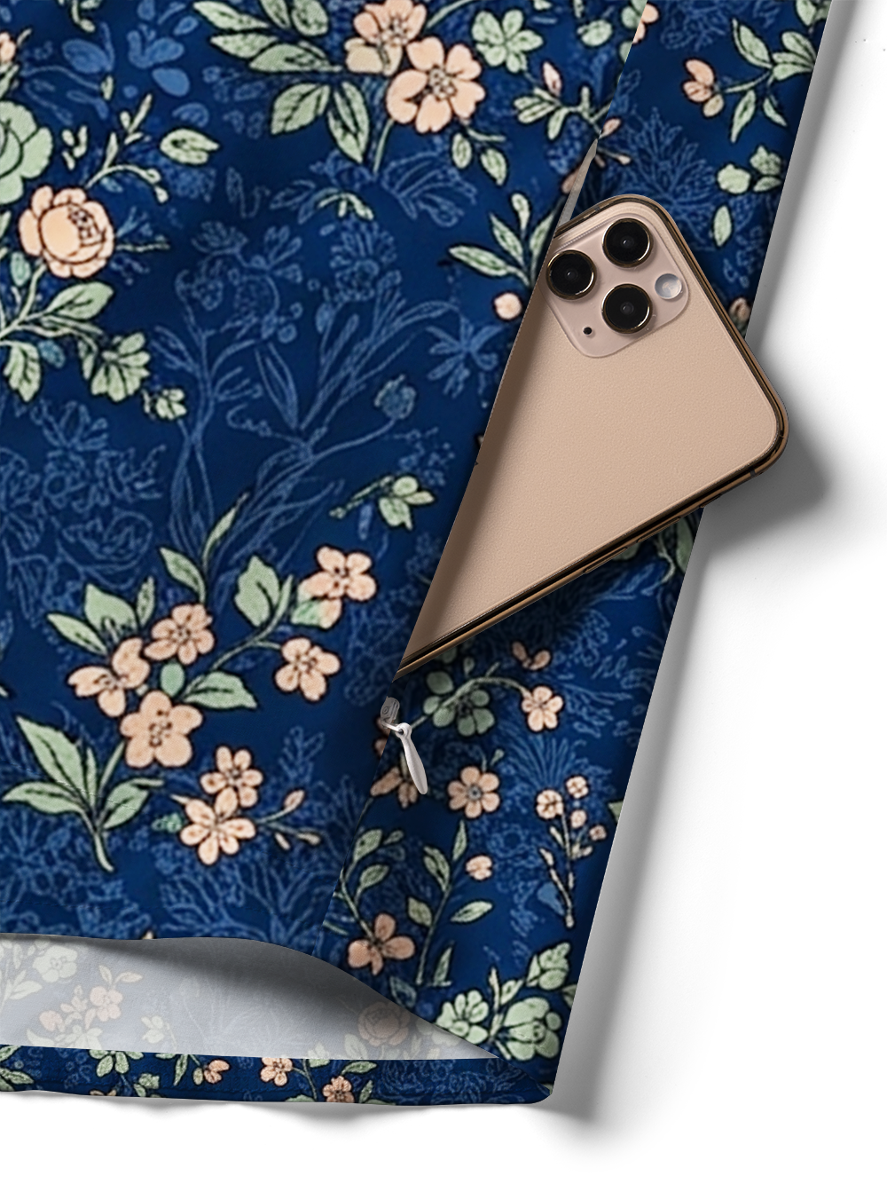 Orionride Midnight Floral Garden Zipper Pockets Ultra Lightweight Short Sleeves Women's Gravel Shirt