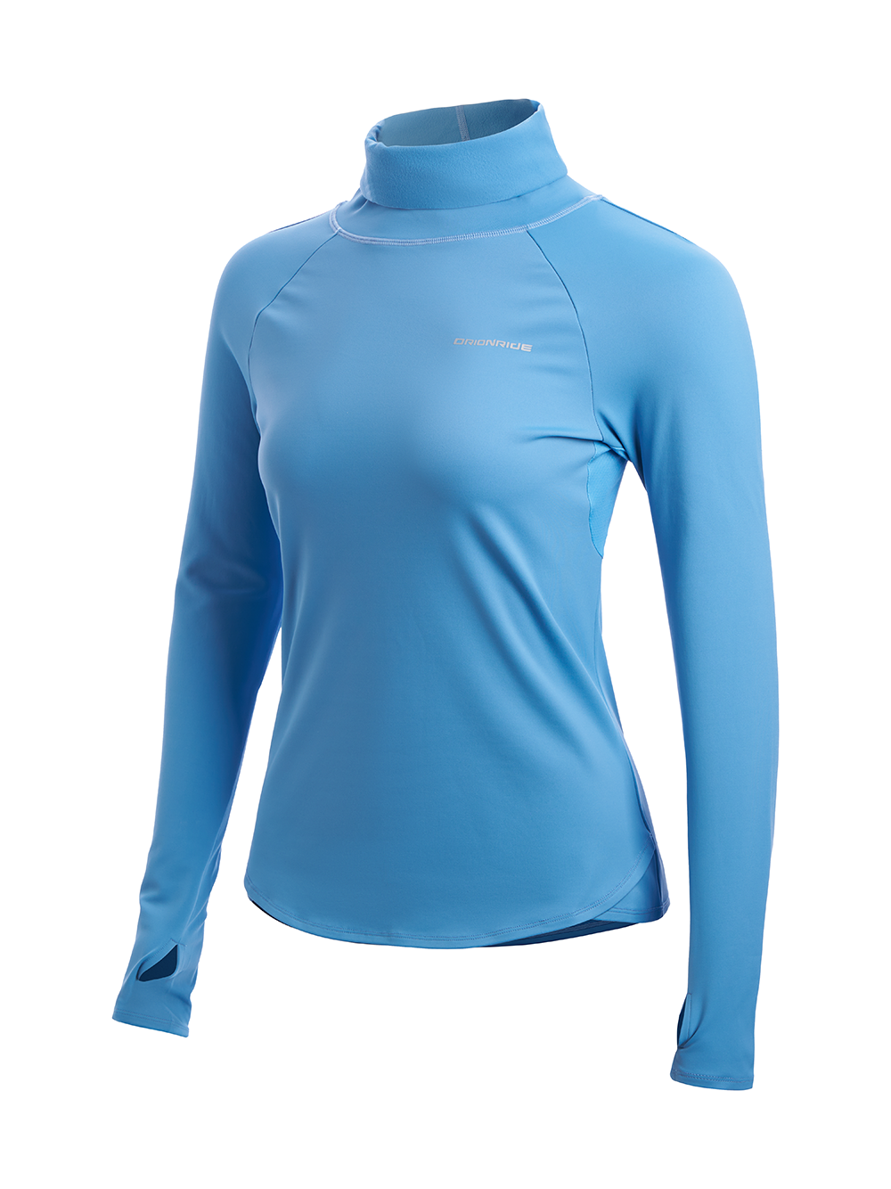 Orionride Women's Turtleneck Thermal Long Sleeve Cycling Shirt Blue
