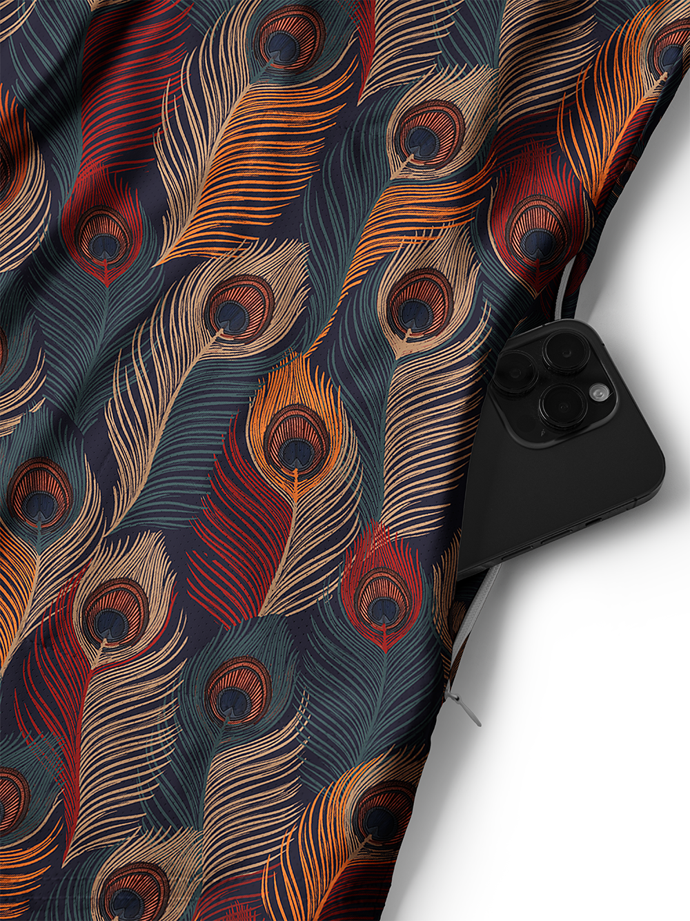 Orionride Colorful Feathers Men's Stretchy Breathable Long Sleeve Gravel Shirt