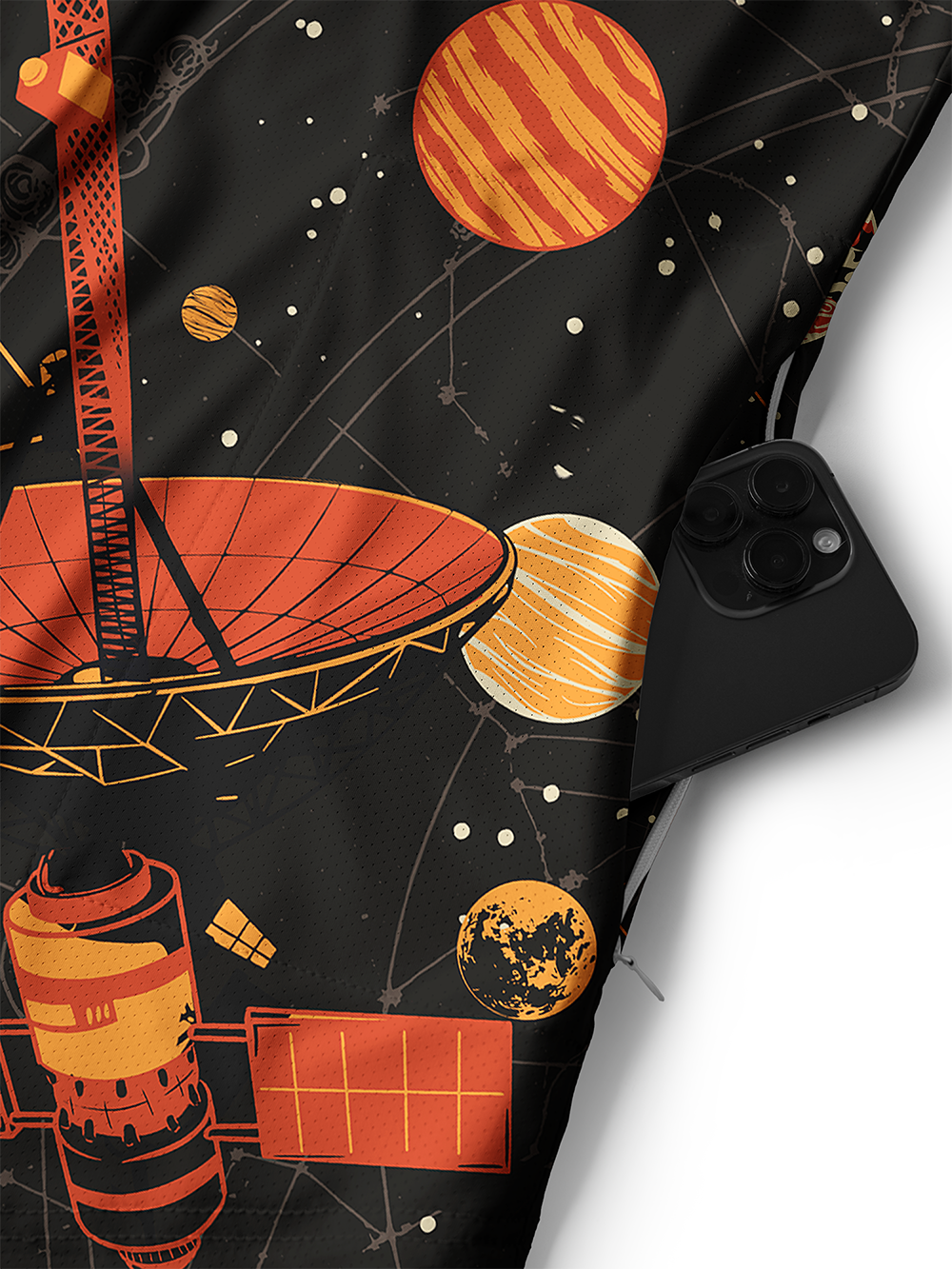 Orionride Starry Sky Background Men's Stretchy Breathable Long Sleeve Gravel Shirt