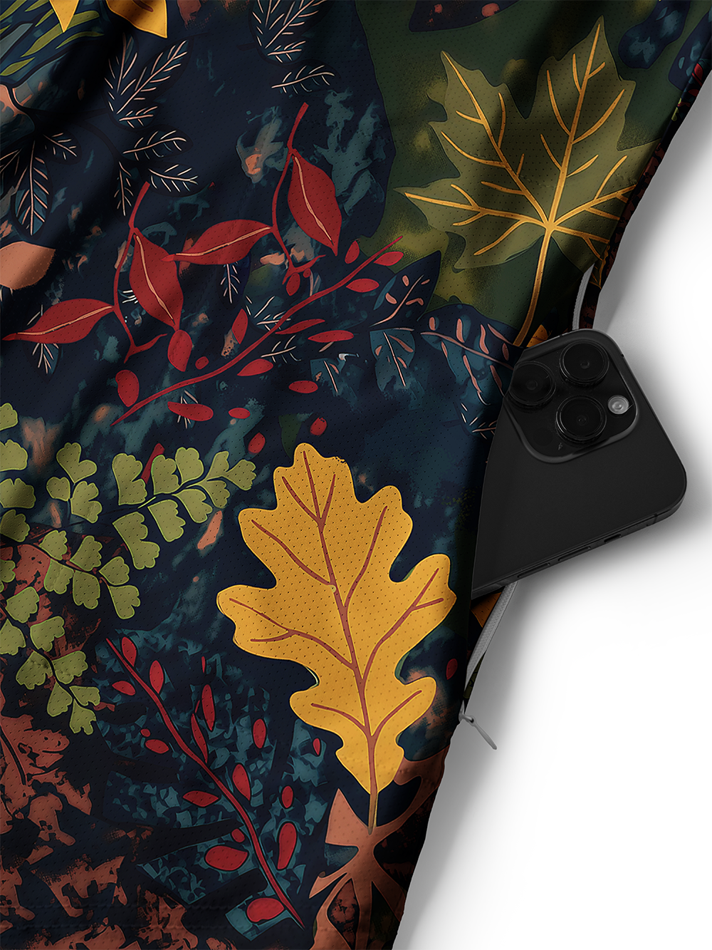 Orionride Fallen Leaves Men's Stretchy Breathable Long Sleeve Gravel Shirt