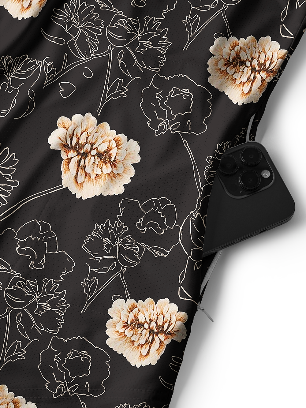 Orionride Pure Flowers Men's Stretchy Breathable Long Sleeve Gravel Shirt