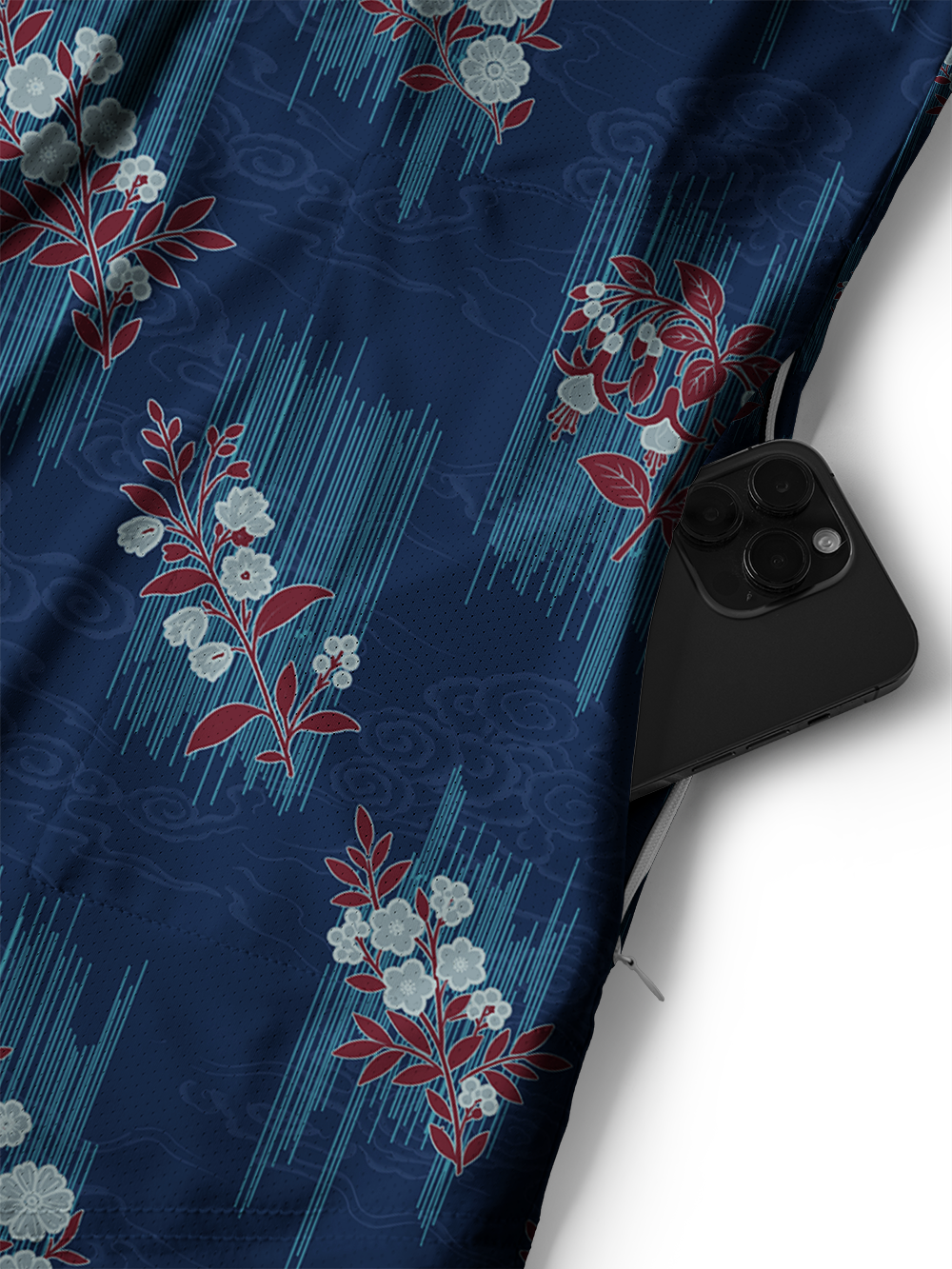 Orionride Rainy Floral Men's Stretchy Breathable Long Sleeve Gravel Shirt
