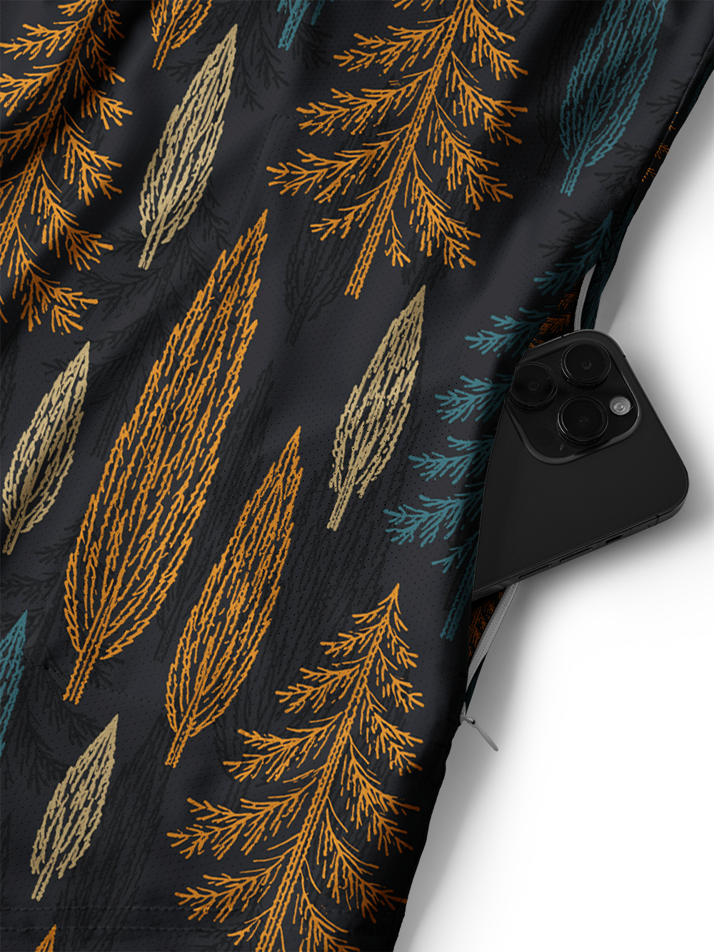 Orionride Embroidered Forest Men's Stretchy Breathable Long Sleeve Gravel Shirt