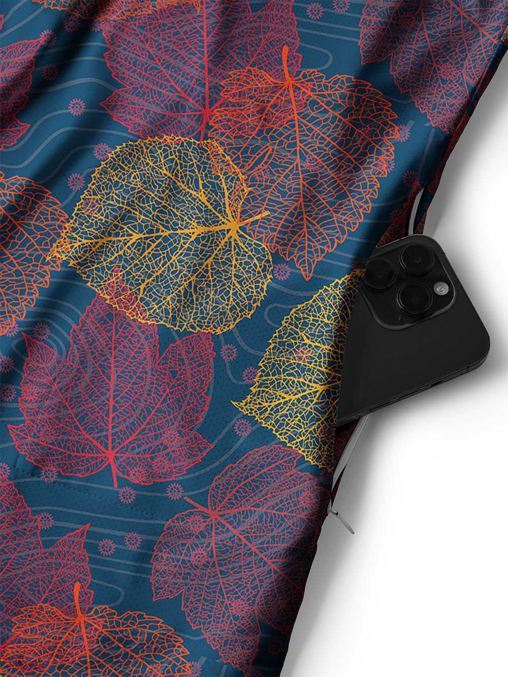 Orionride Leaf Vein Texture Men's Stretchy Breathable Long Sleeve Gravel Shirt