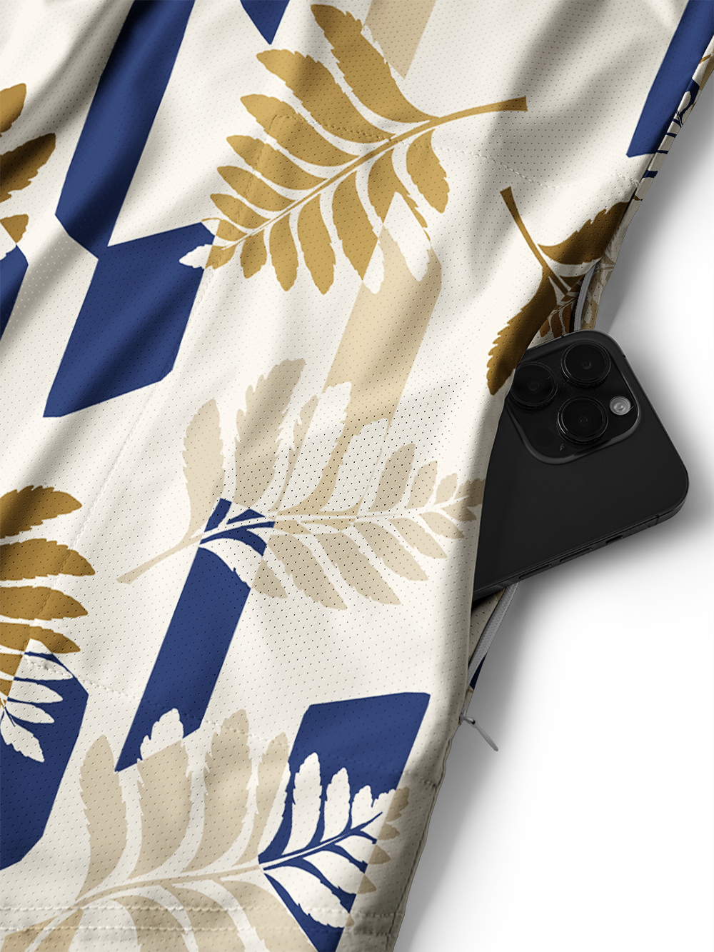 Orionride Geometric Fern Pattern Men's Stretchy Breathable Long Sleeve Gravel Shirt
