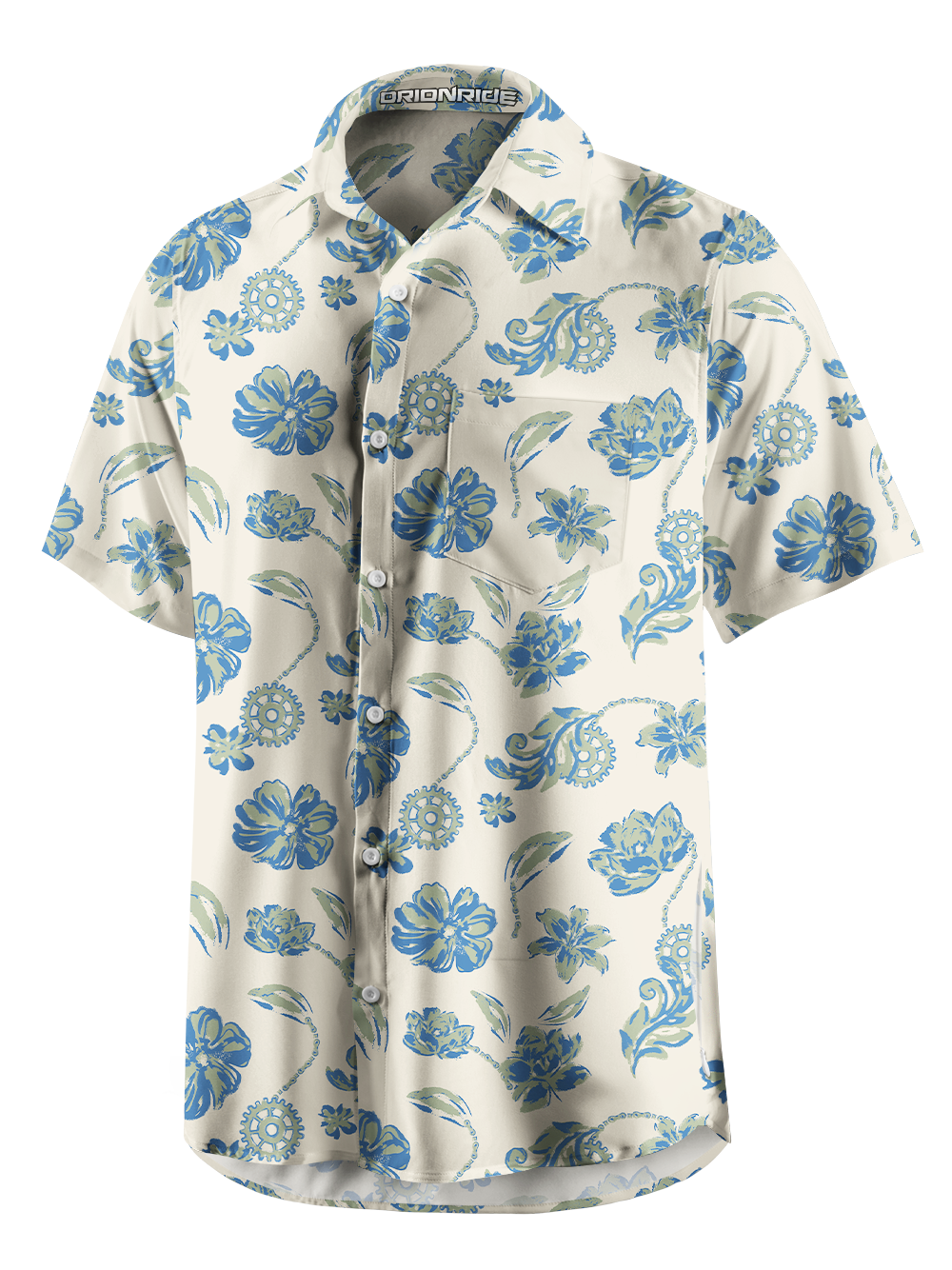 Orionride Spring In Full Bloom Zipper Pockets Ultra Lightweight Short Sleeves Gravel Shirt