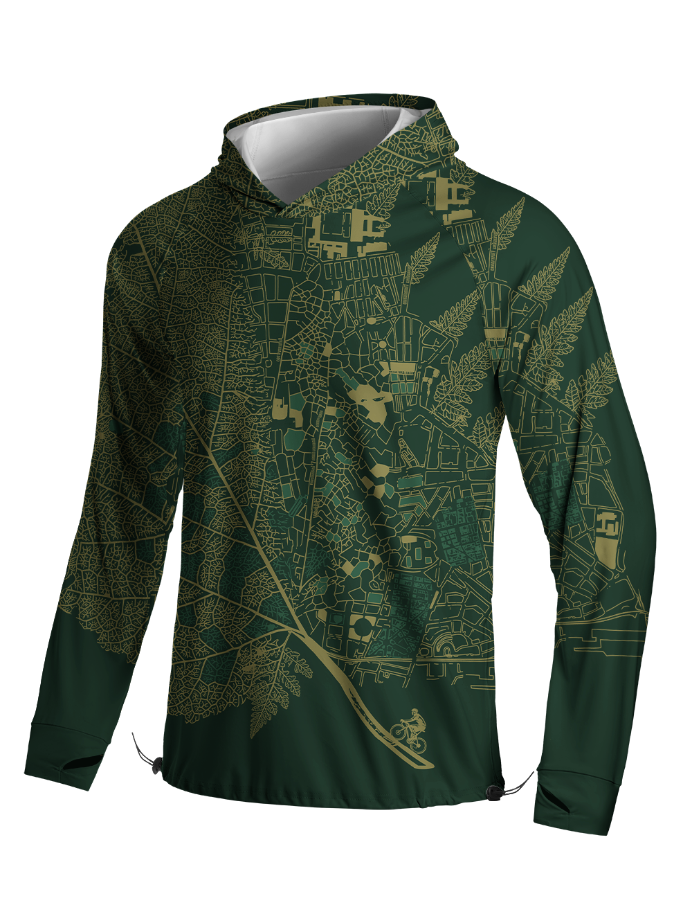 Orionride Leaf City Ride Long Sleeve Cycling Hoodie Shirt