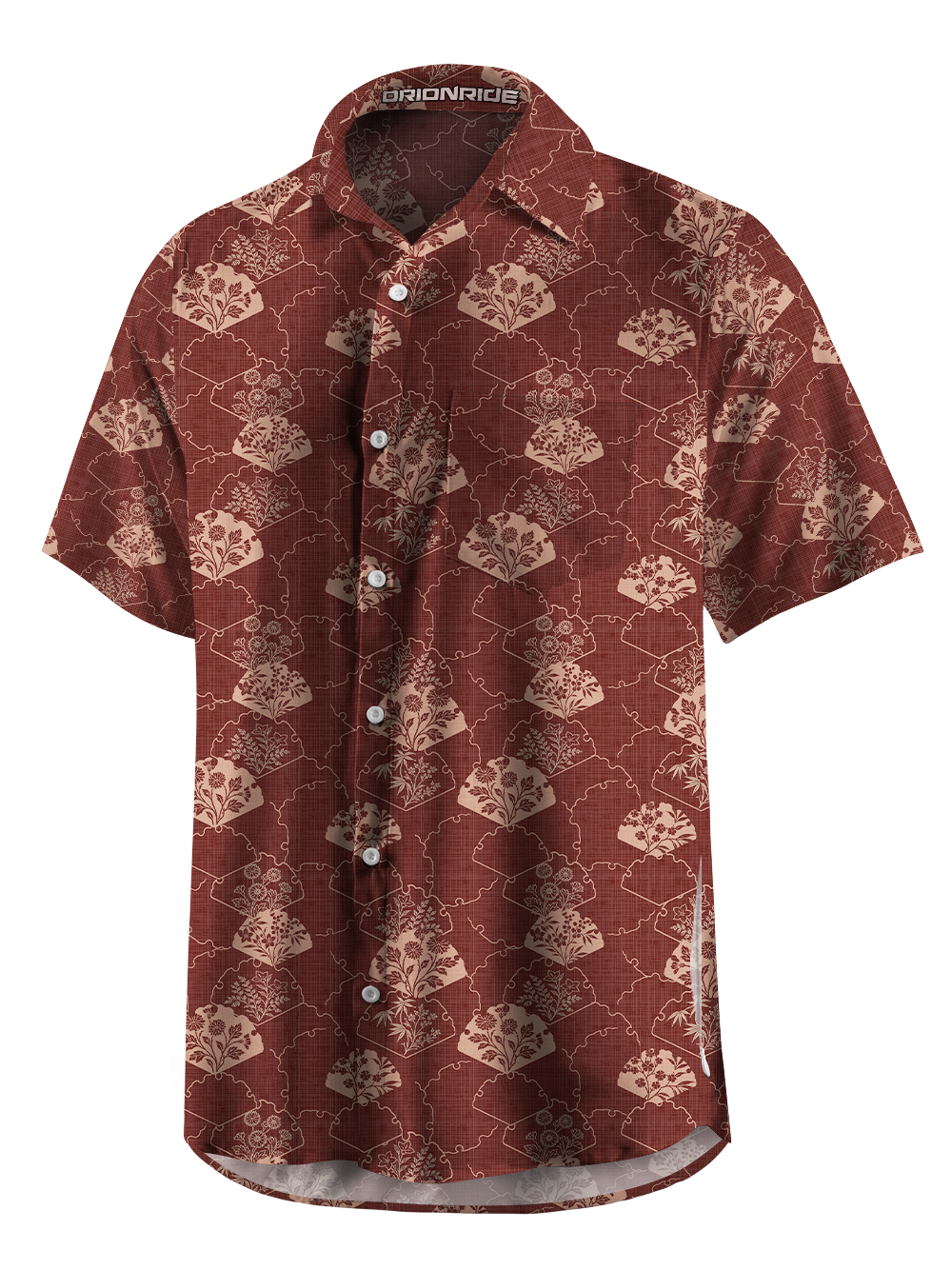 Orionride Flowers In Fan Zipper Pockets Ultra Lightweight Short Sleeves Gravel Shirt