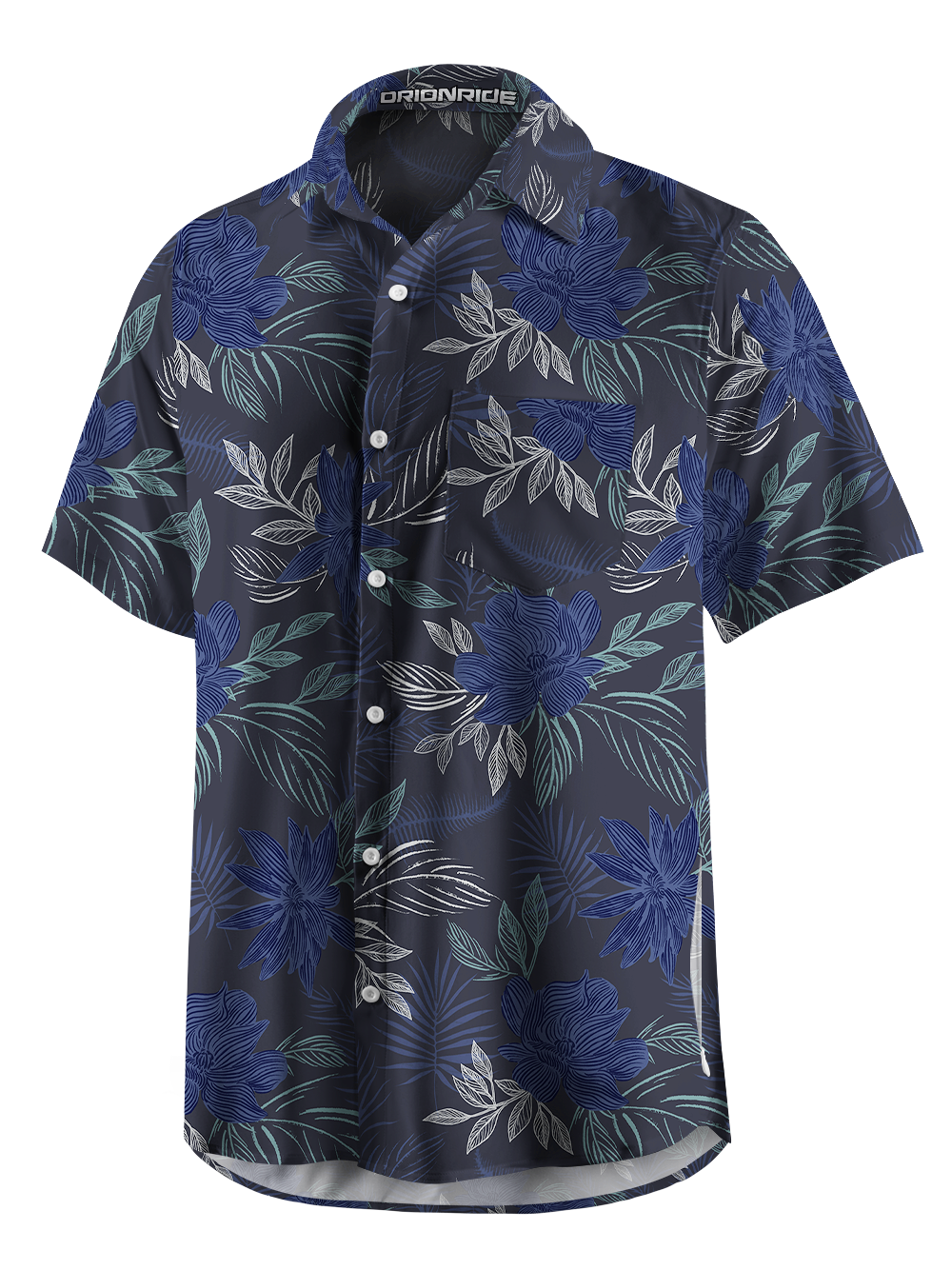 Orionride Floral Lines Zipper Pockets Ultra Lightweight Short Sleeves Gravel Shirt