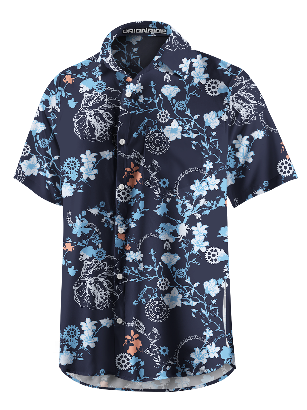 Orionride Flower World Zipper Pockets Ultra Lightweight Short Sleeves Gravel Shirt