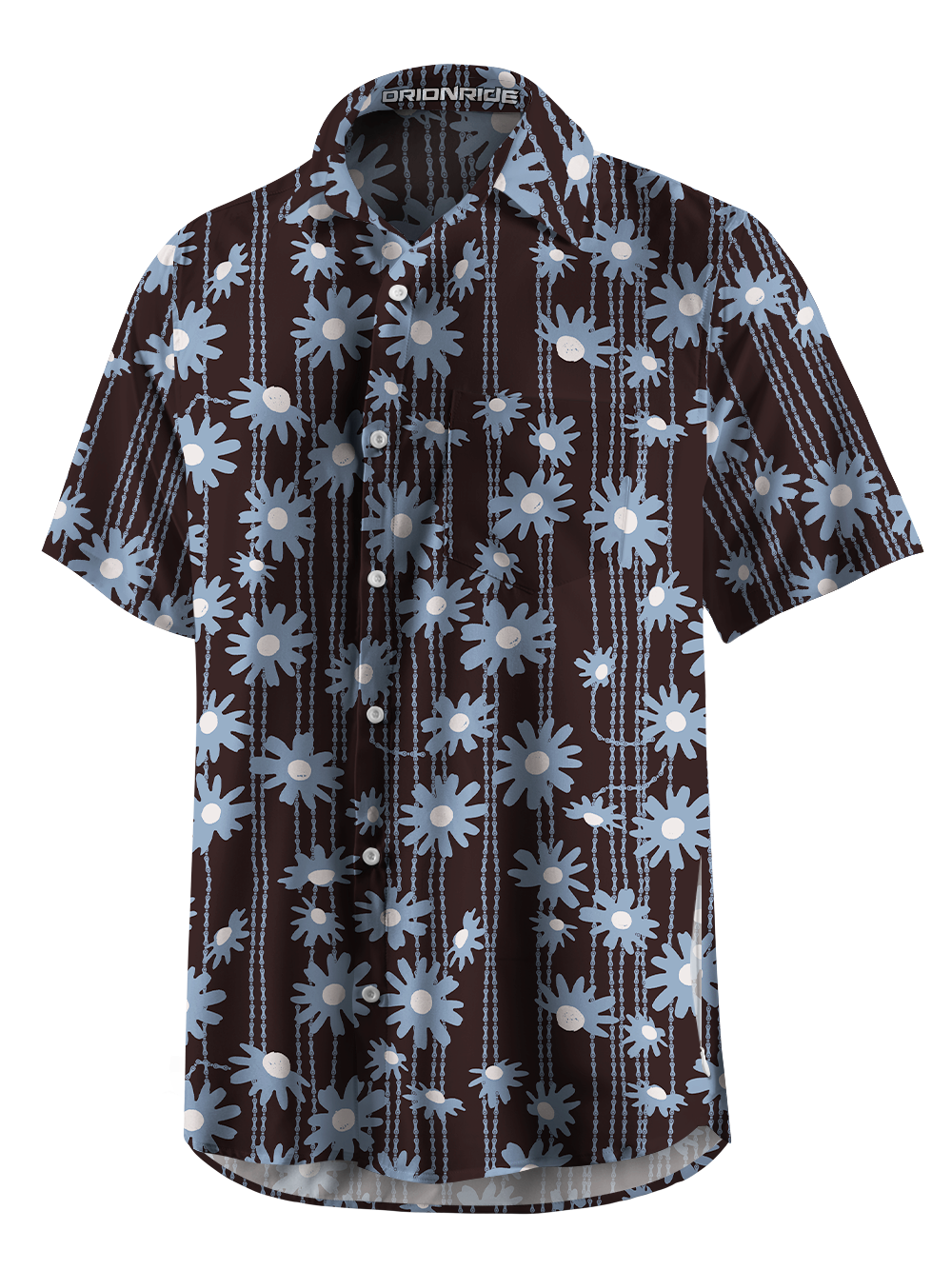 Orionride Chain Daisy Drift Zipper Pockets Ultra Lightweight Short Sleeves Gravel Shirt