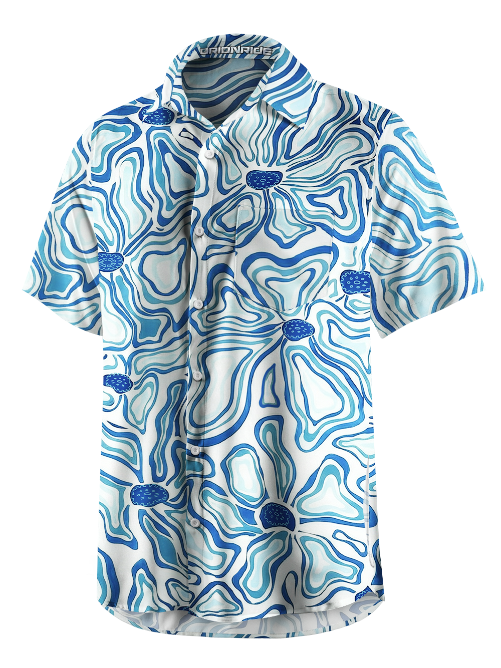 Orionride Deformed Gear Flower Zipper Pockets Ultra Lightweight Short Sleeves Gravel Shirt