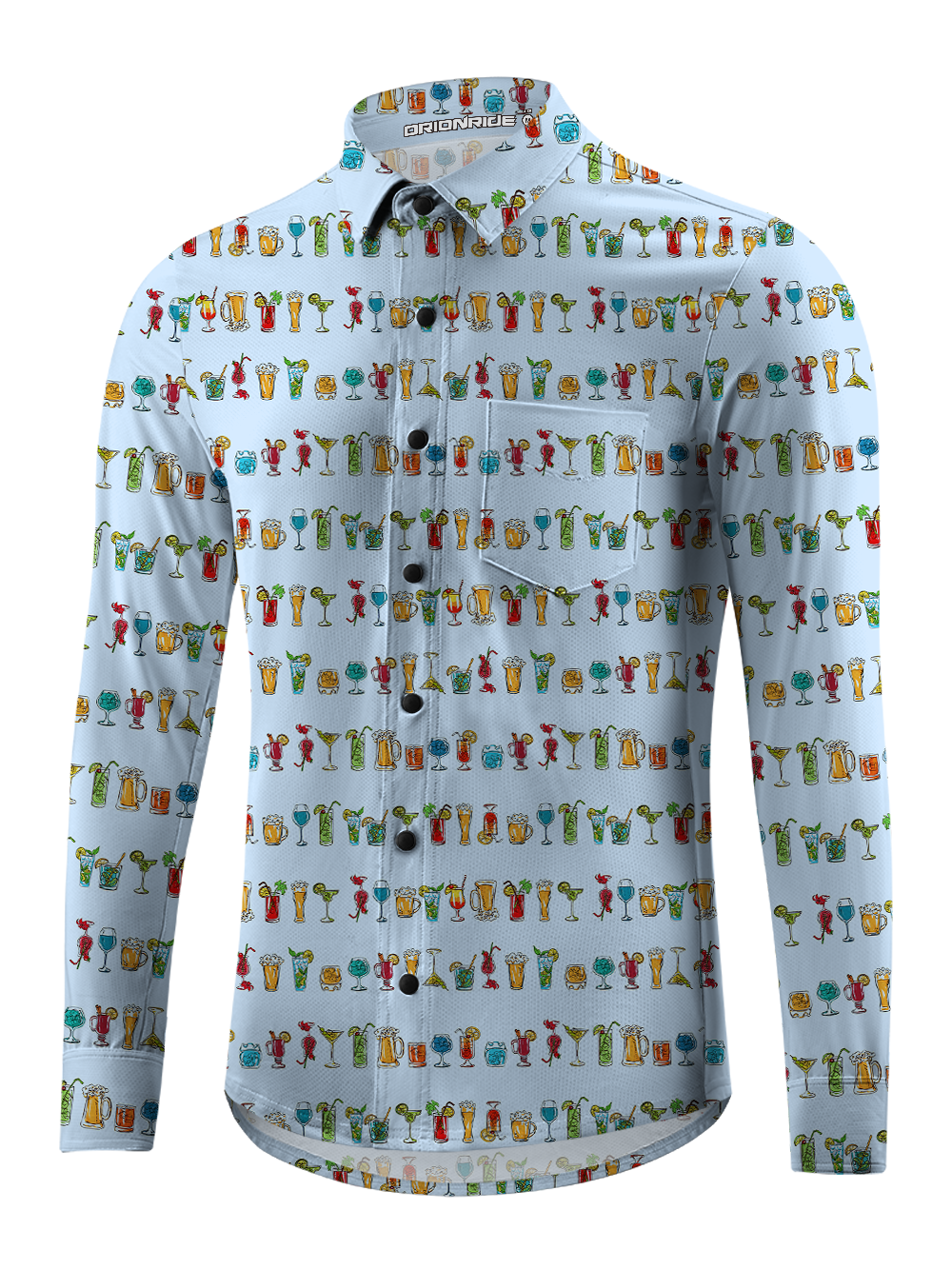 Orionride Cocktail Party Men's Stretchy Breathable Long Sleeve Gravel Shirt