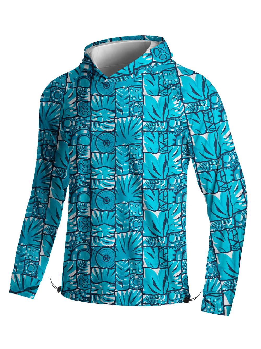 Orionride Ferns And Wheels Long Sleeve Cycling Hoodie Shirt