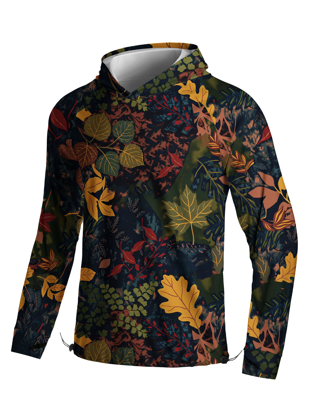 Orionride Fallen Leaves Long Sleeve Cycling Hoodie Shirt