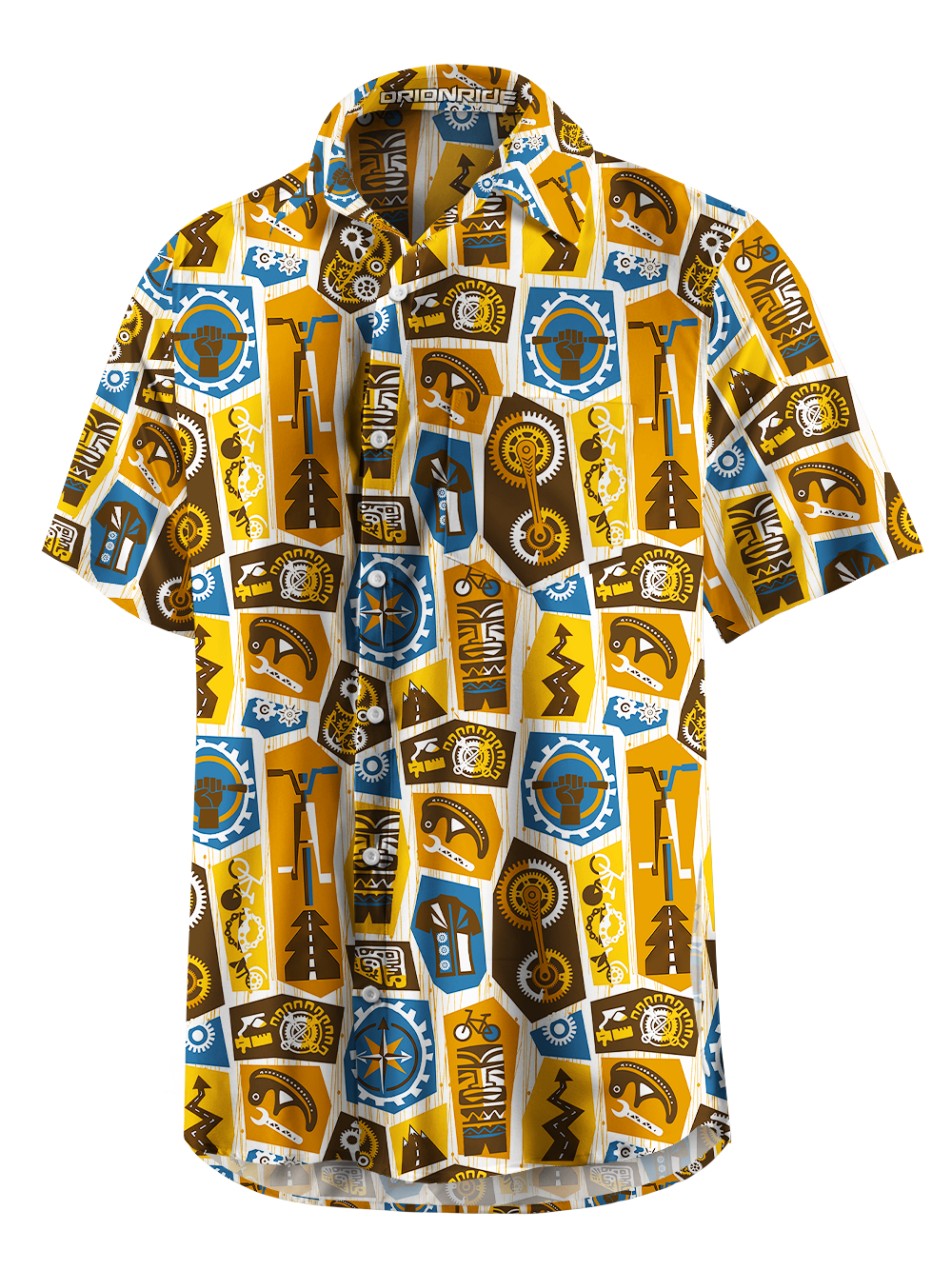 Orionride Primitive Wisdom Zipper Pockets Ultra Lightweight Short Sleeves Gravel Shirt