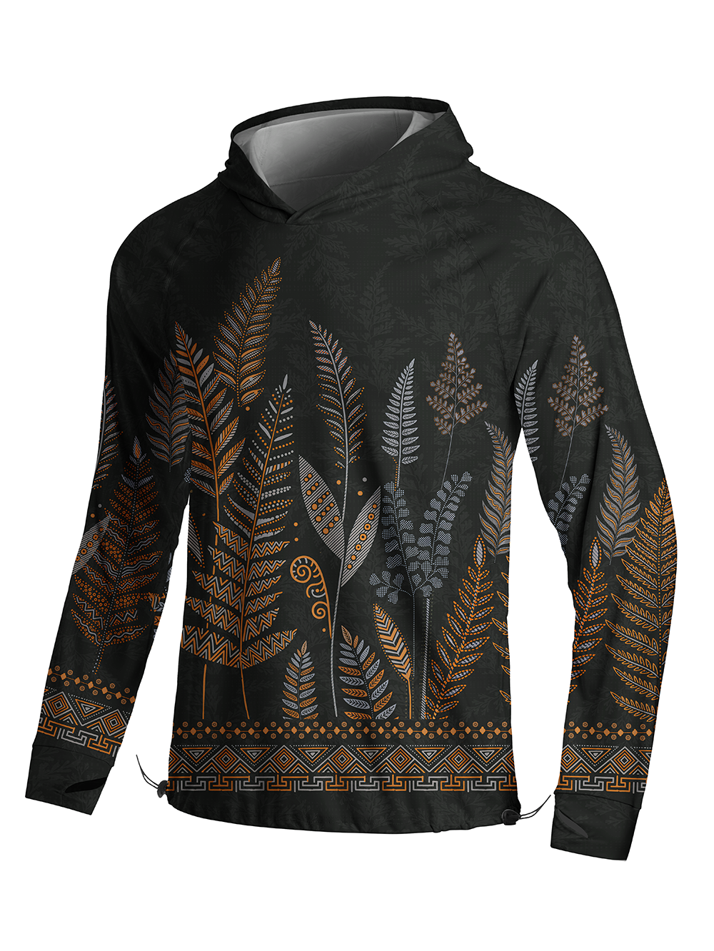 Orionride Night Fern Weave Long Sleeve Cycling Hoodie Shirt