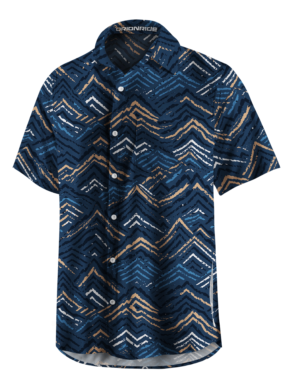 Orionride Layered Mountain Lines Zipper Pockets Ultra Lightweight Short Sleeves Gravel Shirt