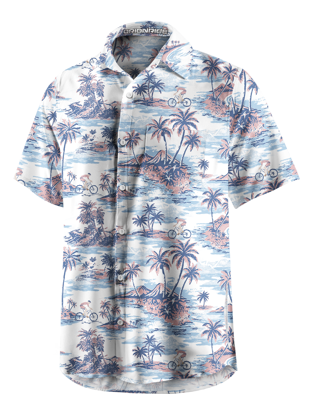 Orionride Dreamy Island Zipper Pockets Ultra Lightweight Short Sleeves Gravel Shirt