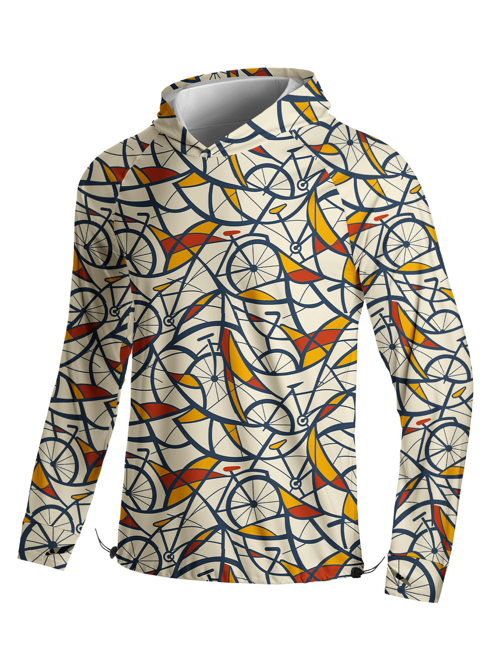 Orionride Bike Geometry Long Sleeve Cycling Hoodie Shirt