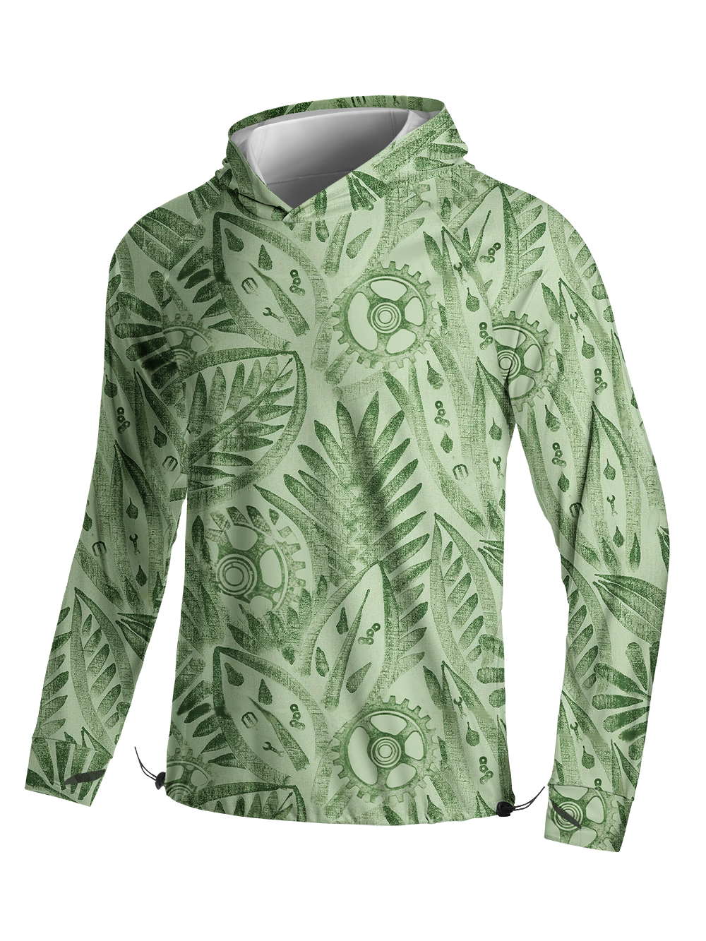 Orionride Fresh Leaves Long Sleeve Cycling Hoodie Shirt