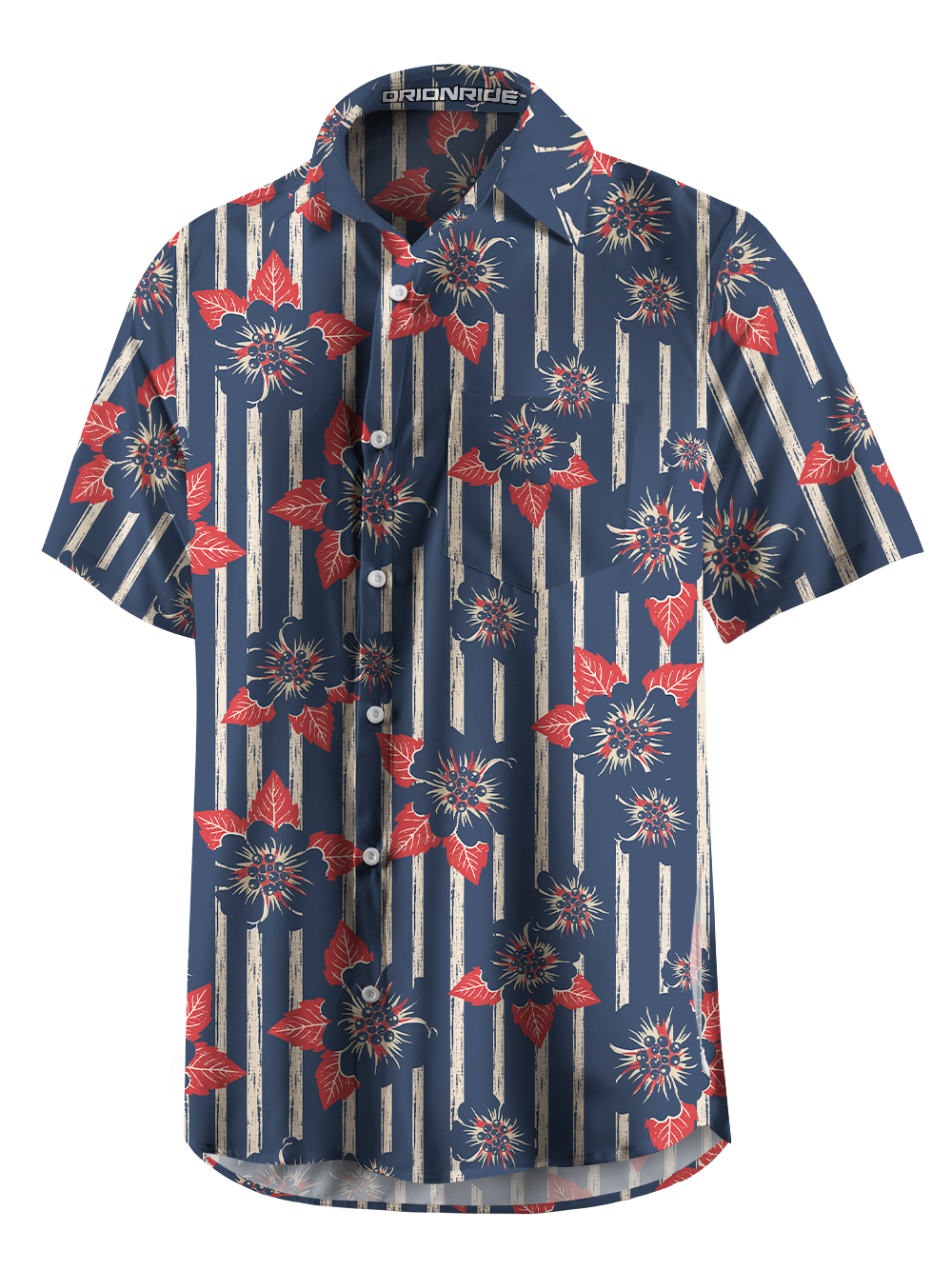 Orionride Retro Bloom Zipper Pockets Ultra Lightweight Short Sleeves Gravel Shirt