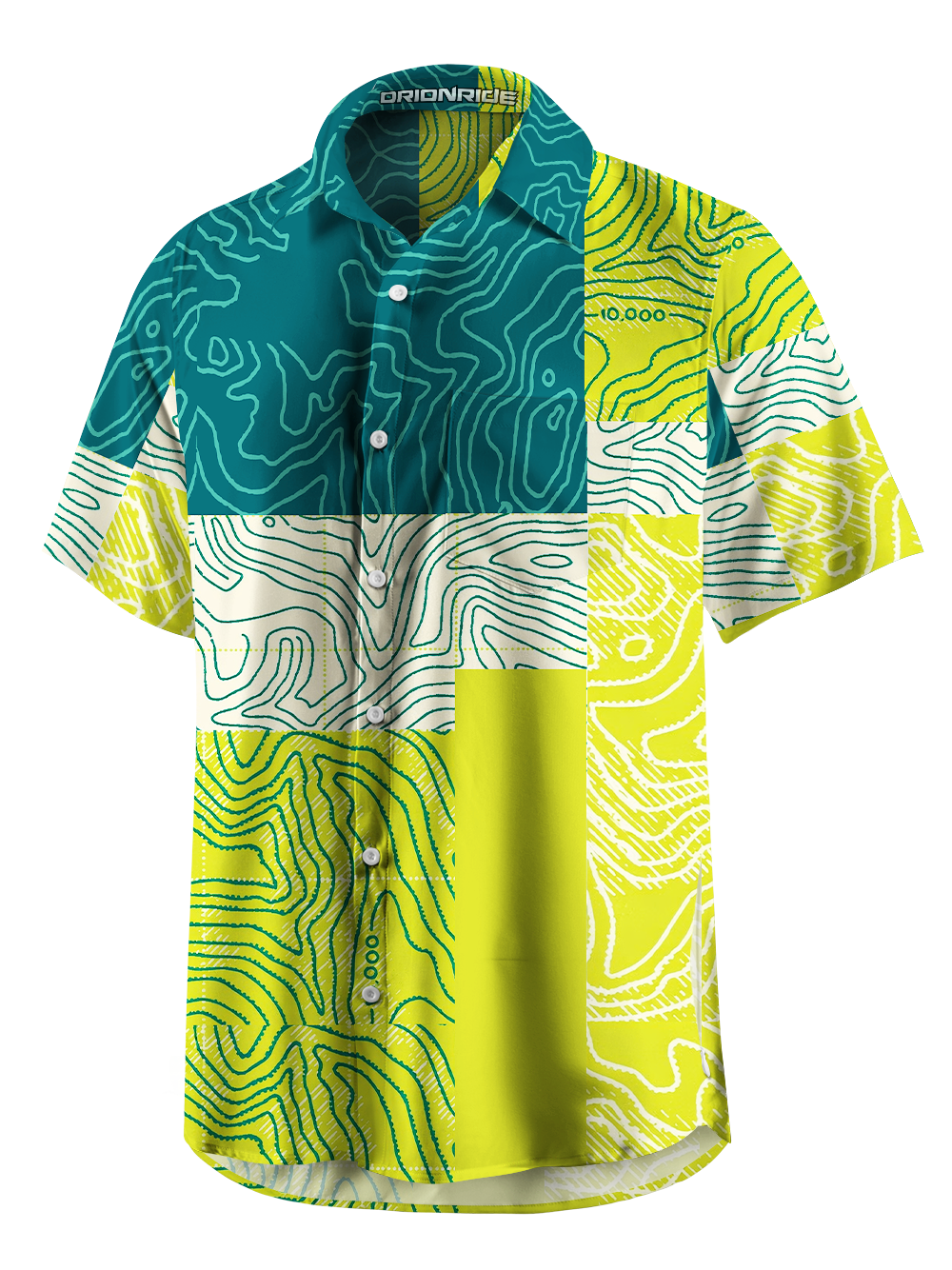 Orionride Topographic Map Zipper Pockets Ultra Lightweight Short Sleeves Gravel Shirt