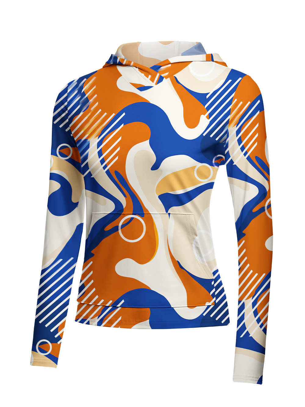 Orionride Vibrant Color Blocks Women's Long Sleeve Cycling Hoodie Shirt