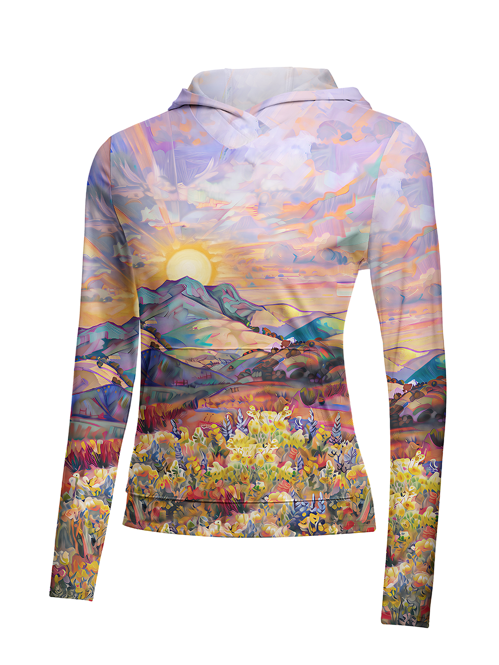 Orionride Sunset Pulse Women's Long Sleeve Cycling Hoodie Shirt