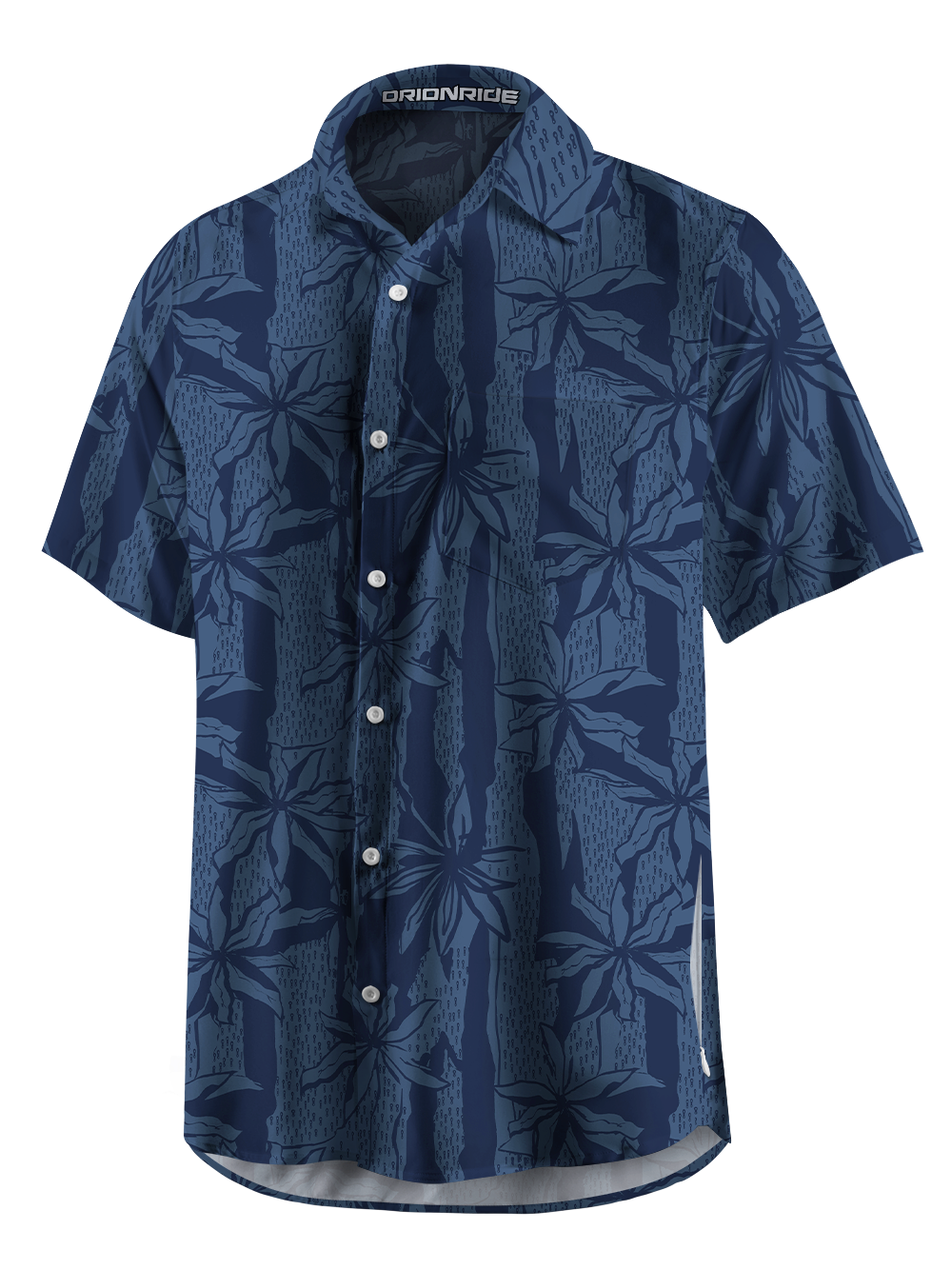 Orionride Chained Flowers Zipper Pockets Ultra Lightweight Short Sleeves Gravel Shirt