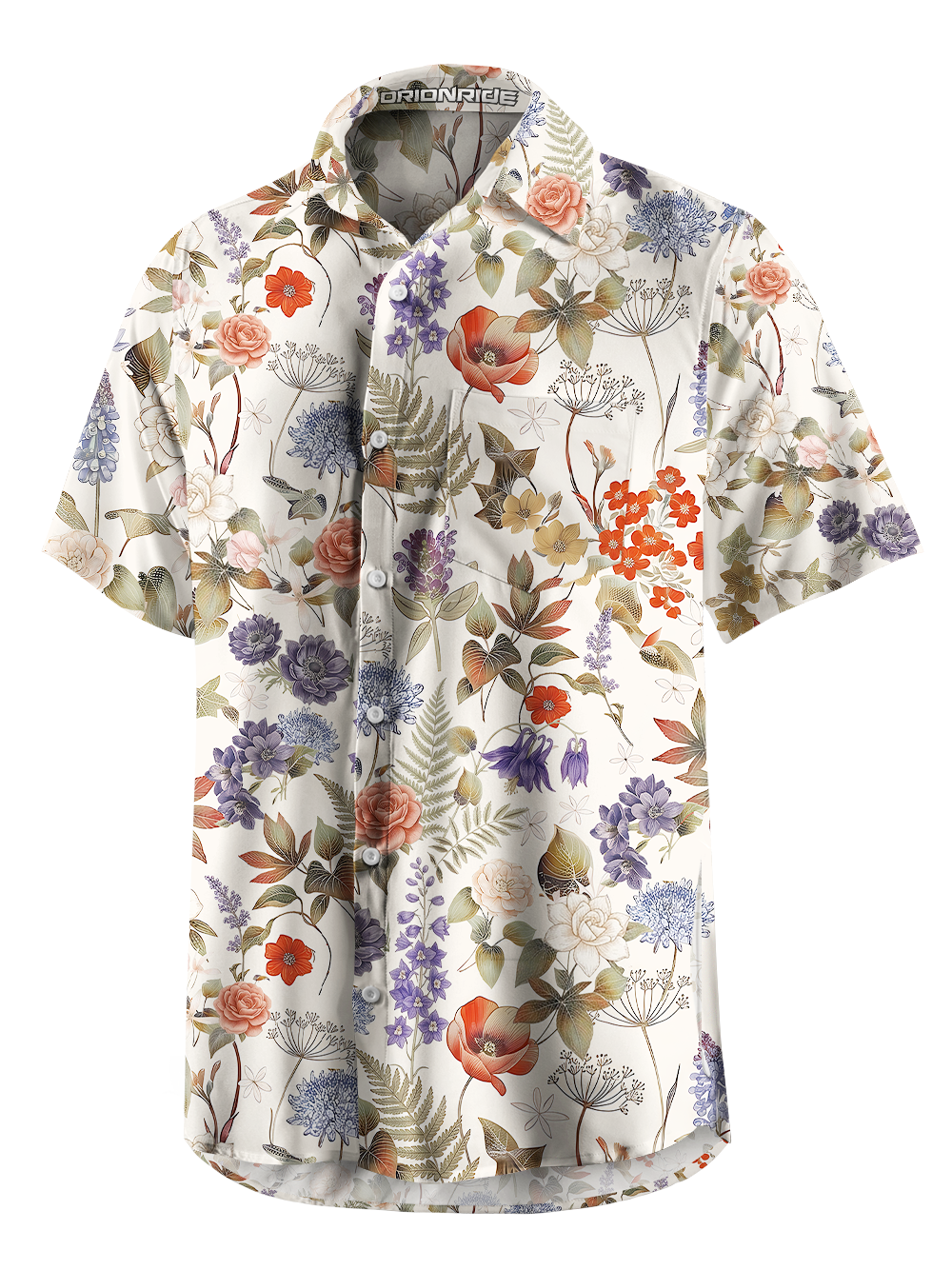 Orionride The Meaning Of Roses Zipper Pockets Ultra Lightweight Short Sleeves Gravel Shirt