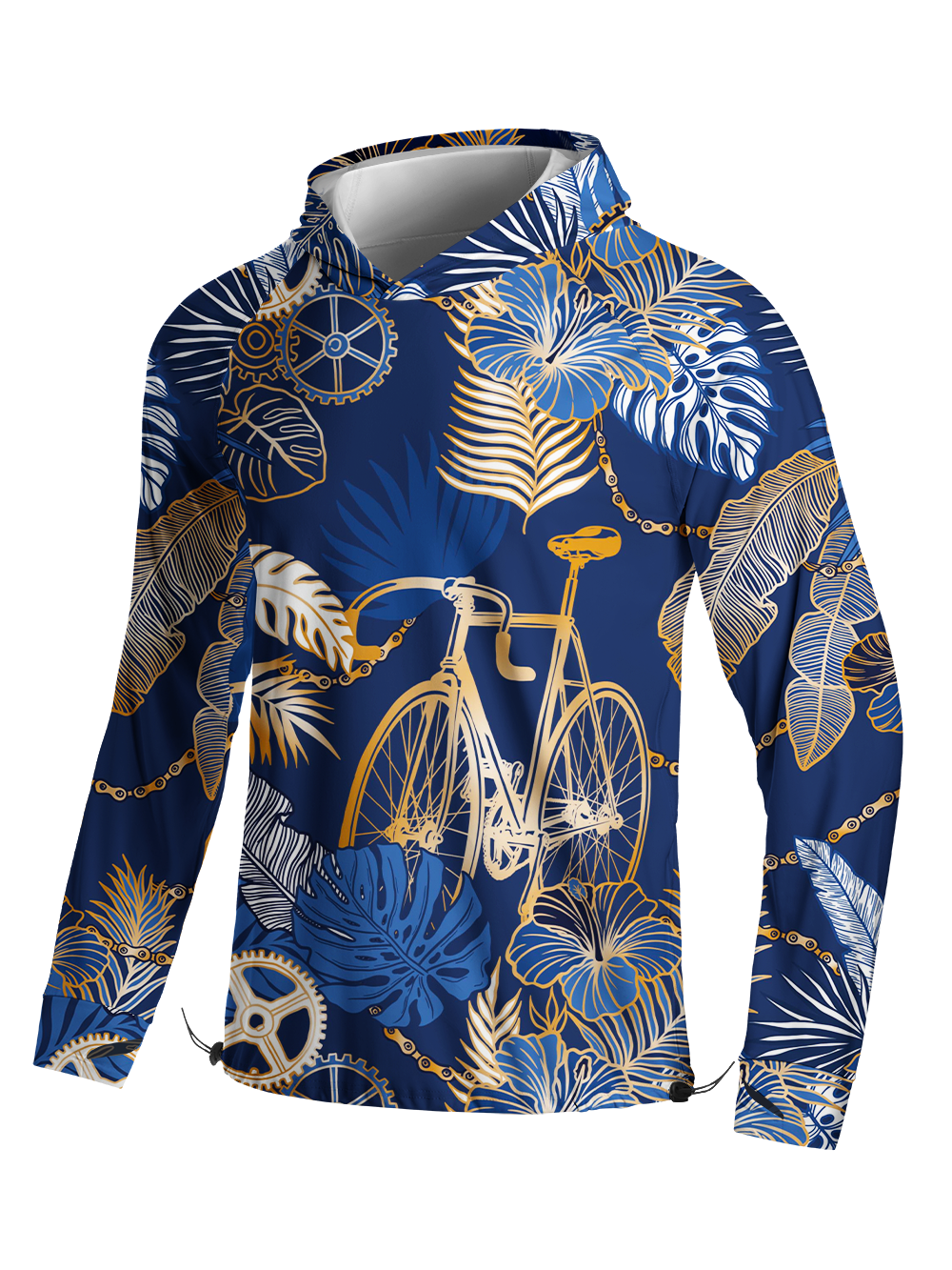 Orionride Hawaiian Plants Long Sleeve Cycling Hoodie Shirt