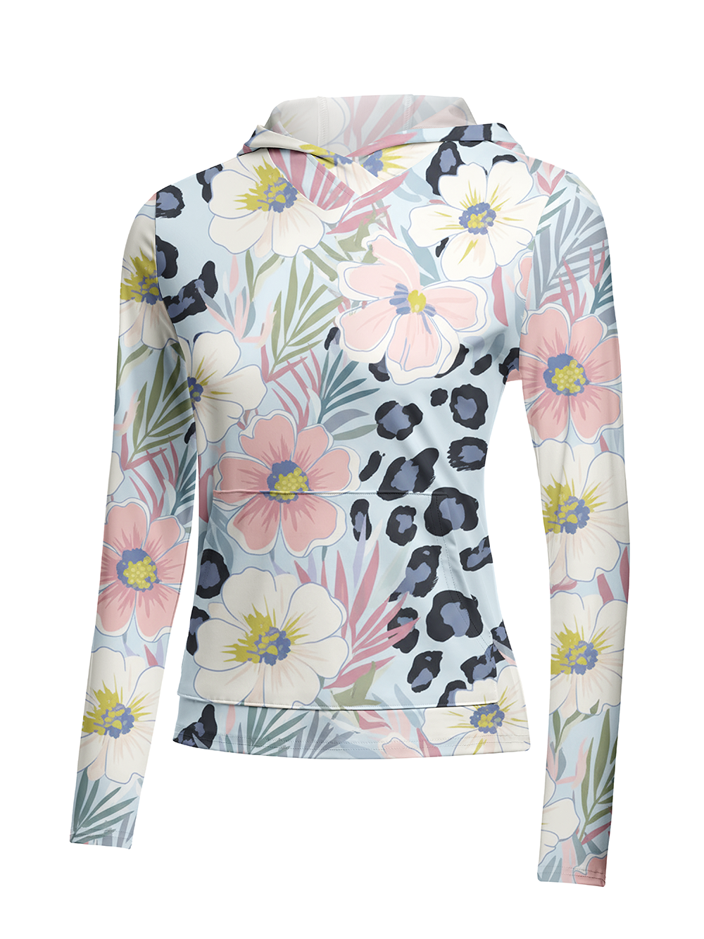 Orionride Hand-Painted Flowers Women's Long Sleeve Cycling Hoodie Shirt