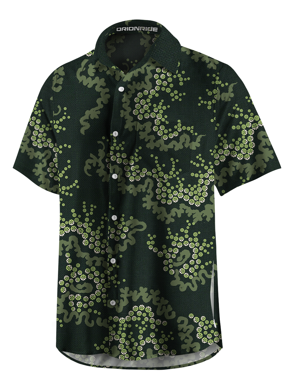 Orionride Plant Stems Zipper Pockets Ultra Lightweight Short Sleeves Gravel Shirt