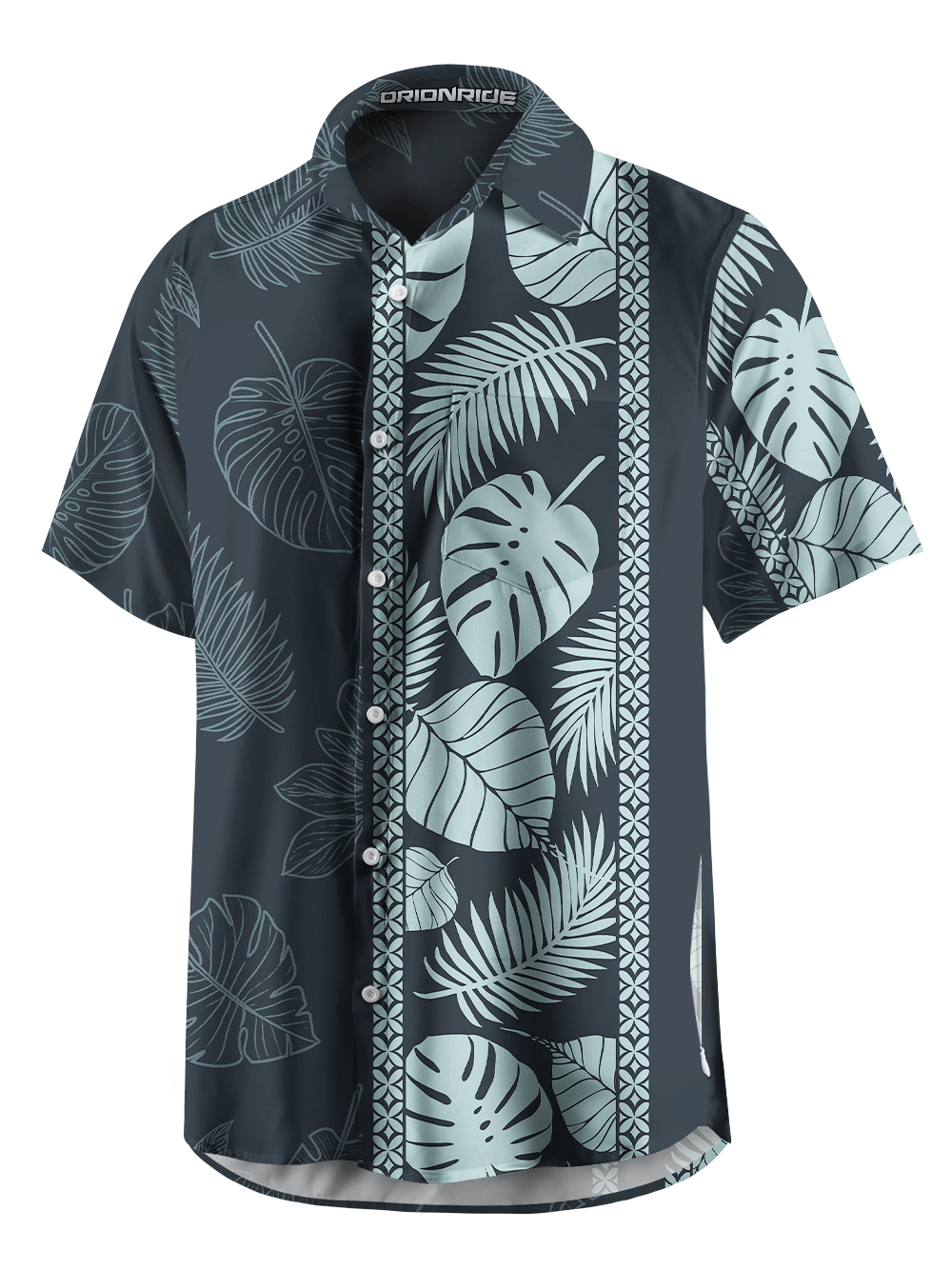 Orionride Striped Monstera Deliciosa Zipper Pockets Ultra Lightweight Short Sleeves Gravel Shirt