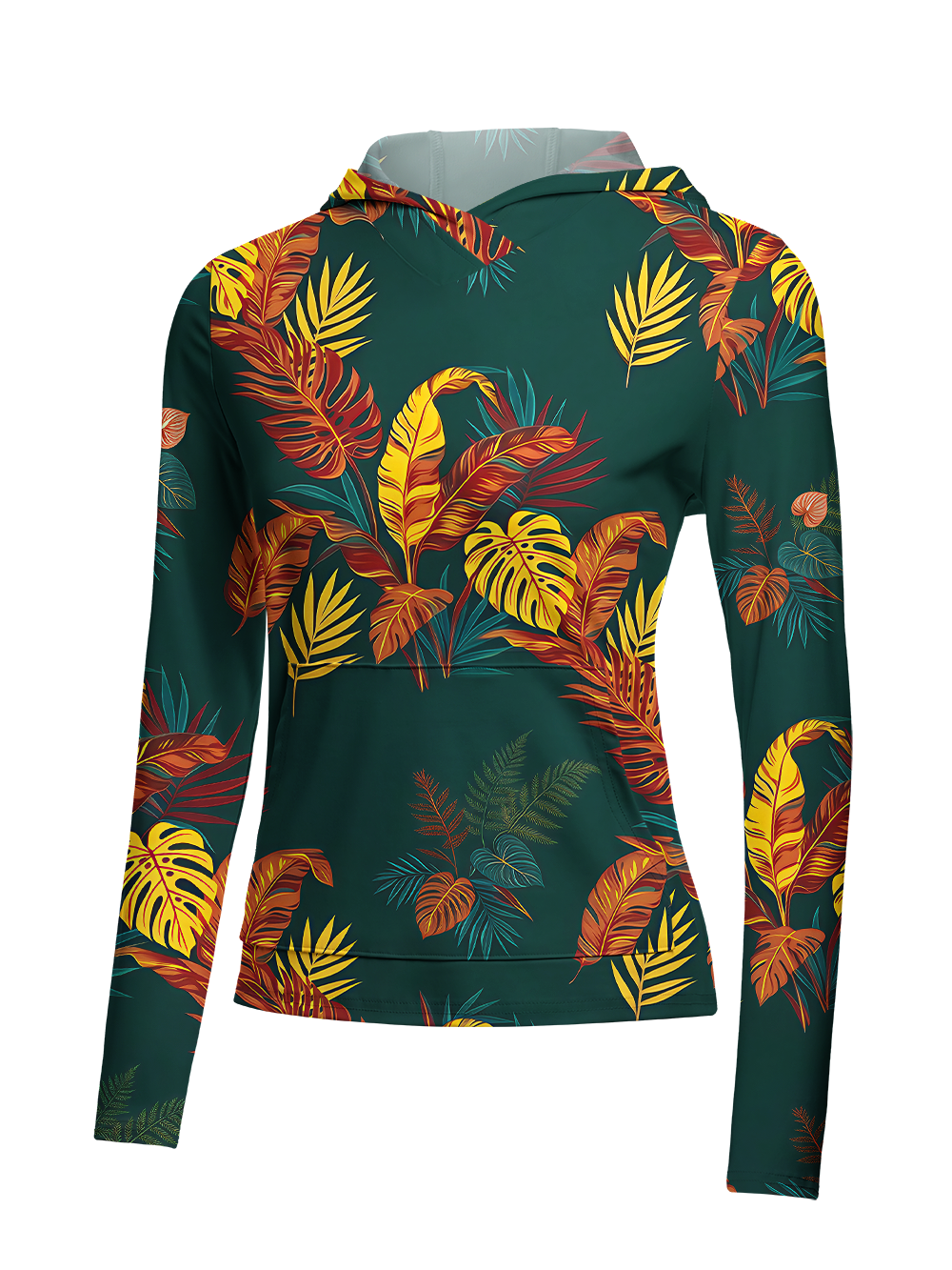 Orionride Begonia Leaves Women's Long Sleeve Cycling Hoodie Shirt