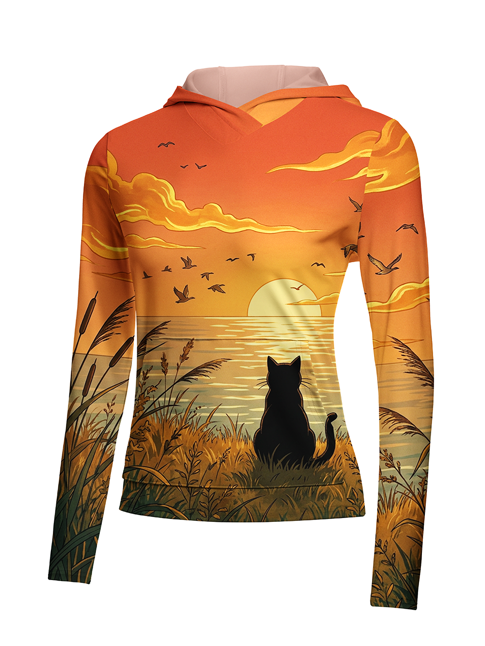 Orionride Golden Wait Women's Long Sleeve Cycling Hoodie Shirt