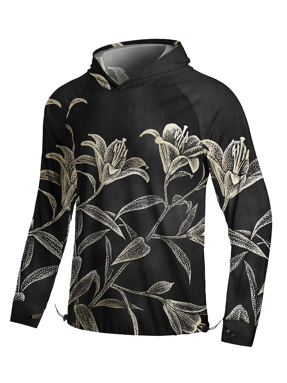 Orionride Gilded Lilies Long Sleeve Cycling Hoodie Shirt