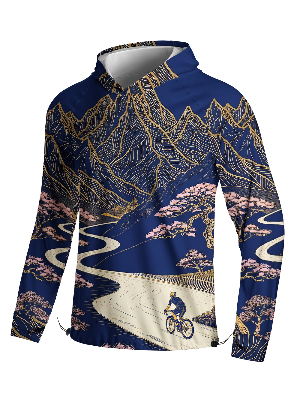 Orionride Line Mountain Ride Long Sleeve Cycling Hoodie Shirt