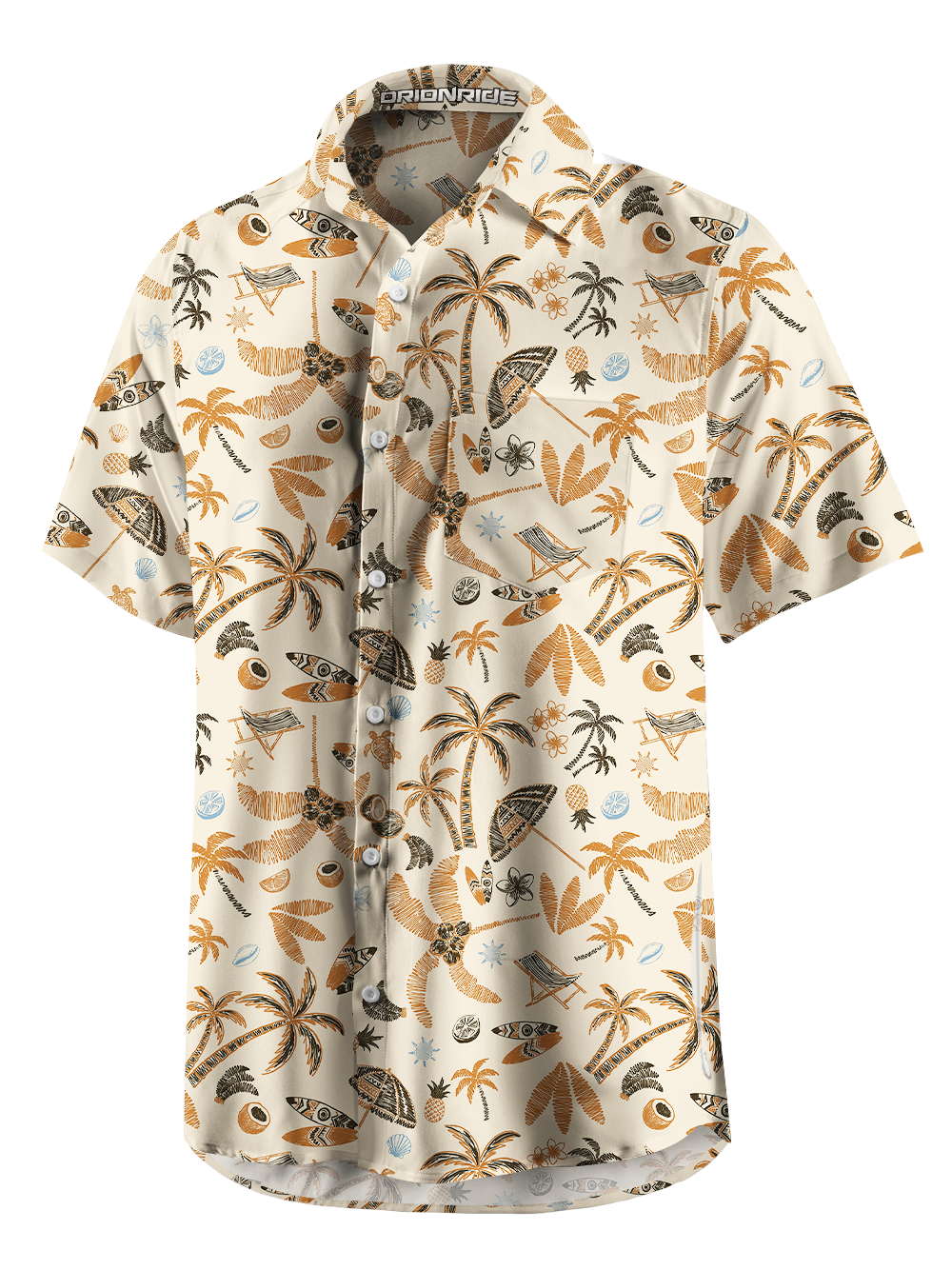 Orionride Summer Surfing Zipper Pockets Ultra Lightweight Short Sleeves Gravel Shirt
