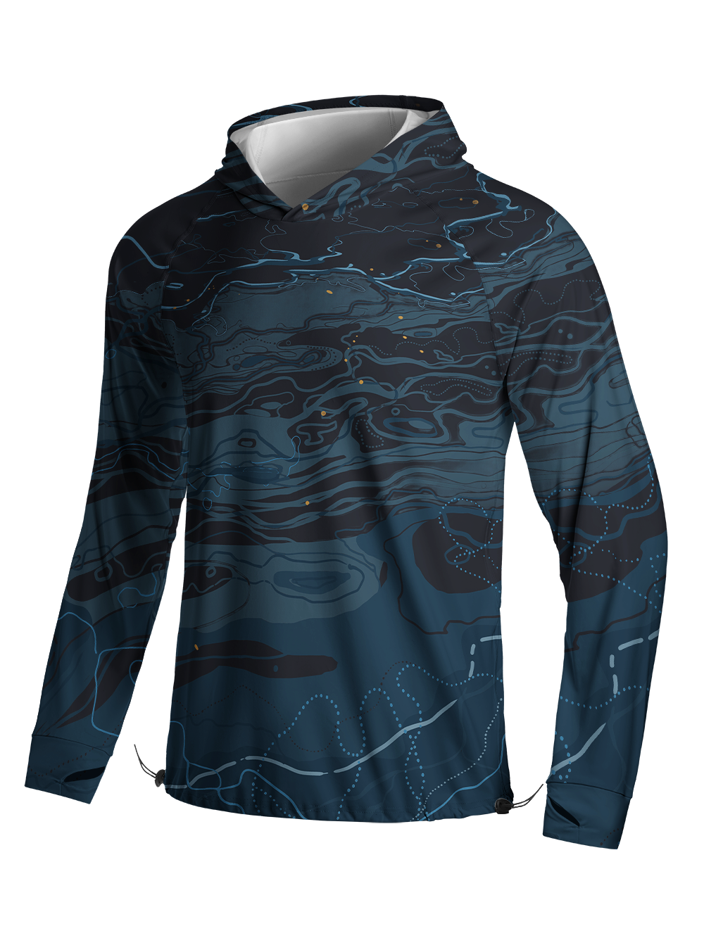 Orionride Abstract Watermarks Long Sleeve Cycling Hoodie Shirt