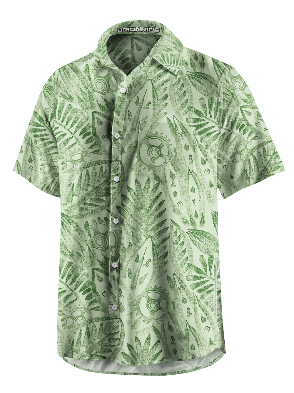 Orionride Fresh Leaves Zipper Pockets Ultra Lightweight Short Sleeves Gravel Shirt