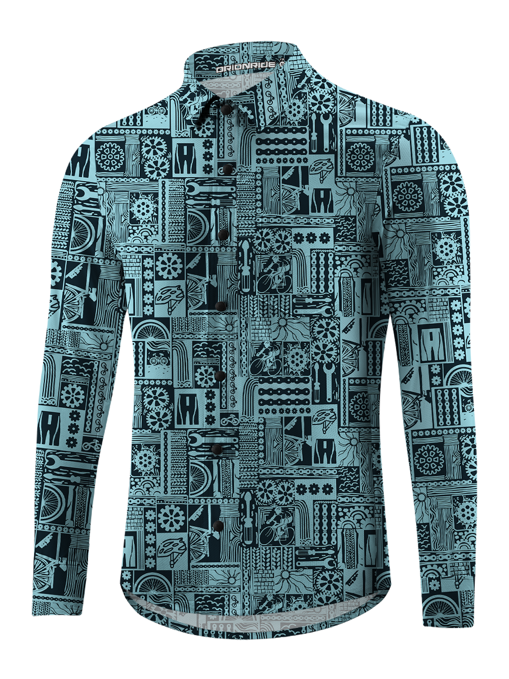 Orionride Cycling Tours Men's Stretchy Breathable Long Sleeve Gravel Shirt