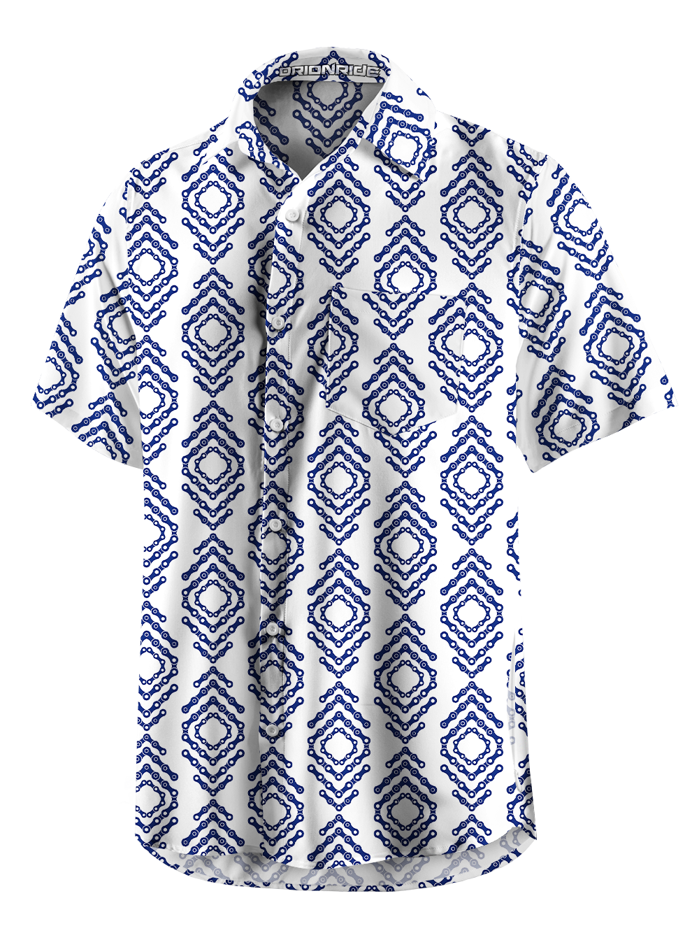 Orionride Chain-Like Lines Zipper Pockets Ultra Lightweight Short Sleeves Gravel Shirt