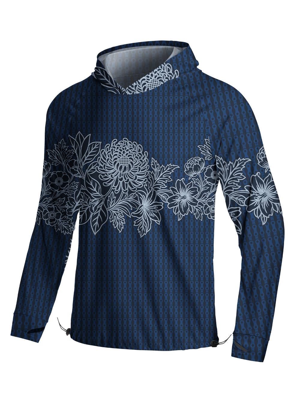 Orionride Jacquard Bloom Long Sleeve Cycling Hoodie Shirt