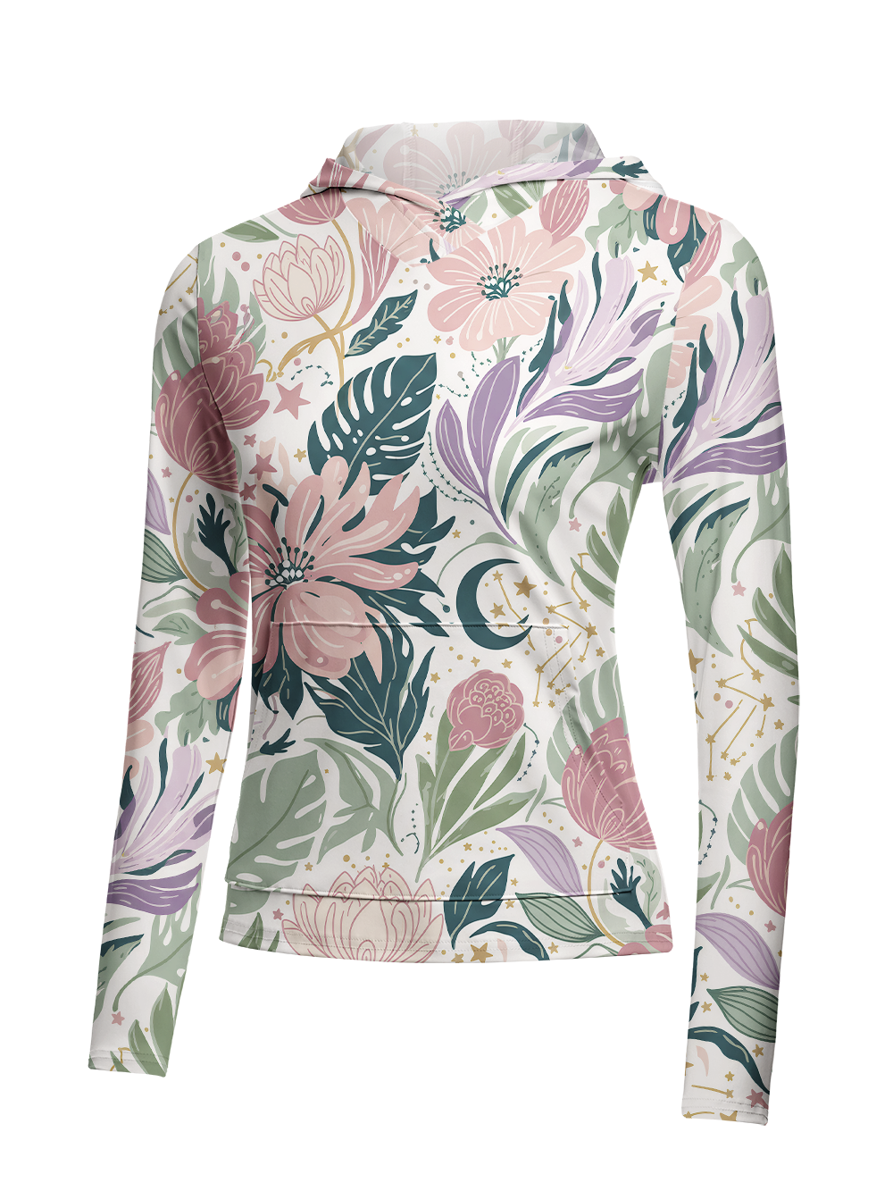 Orionride Abundant Flowers Women's Long Sleeve Cycling Hoodie Shirt